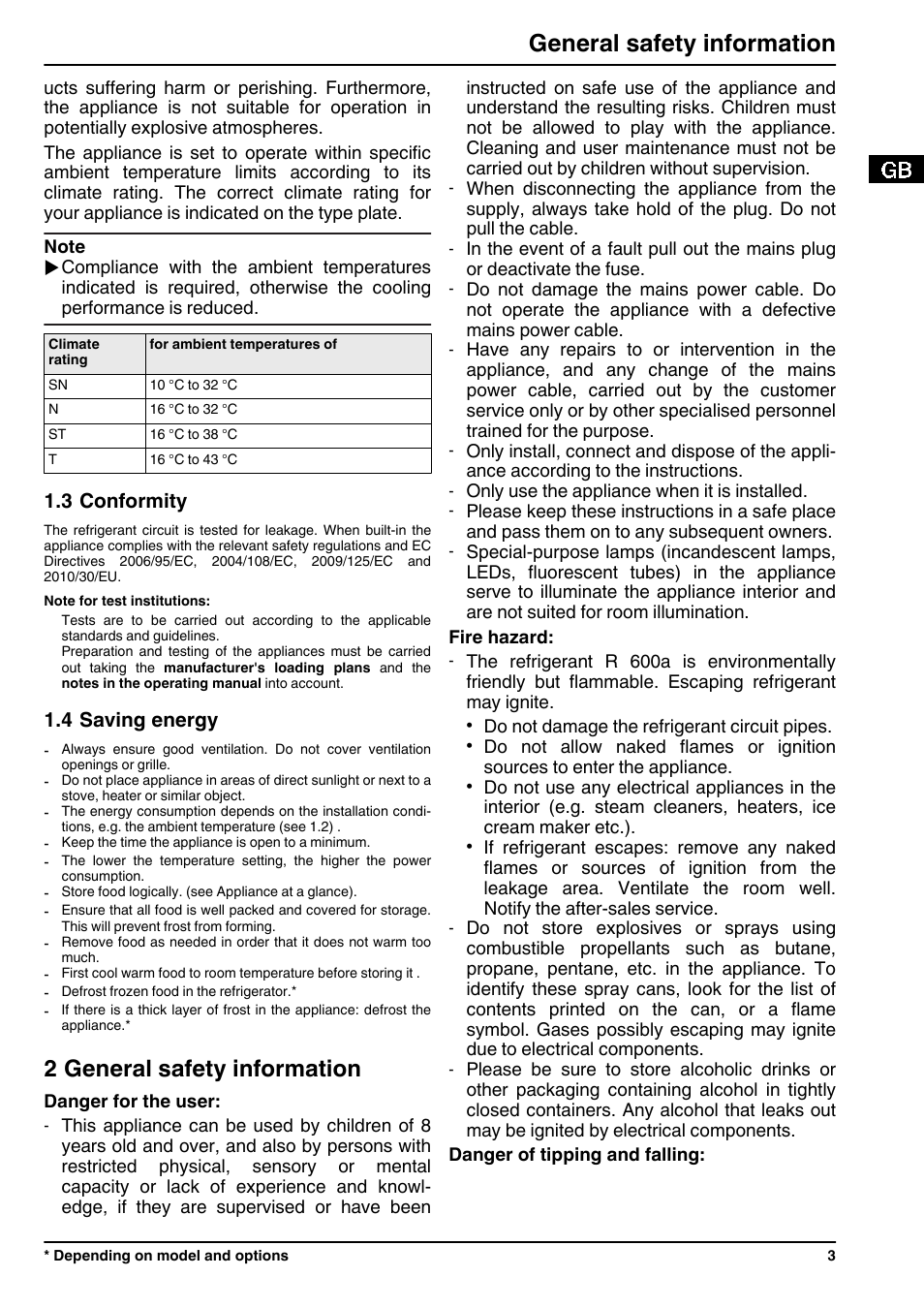 3conformity, 4saving energy, 2general safety information | 2 general safety information, General safety information | Liebherr IK 2750 Premium User Manual | Page 3 / 10