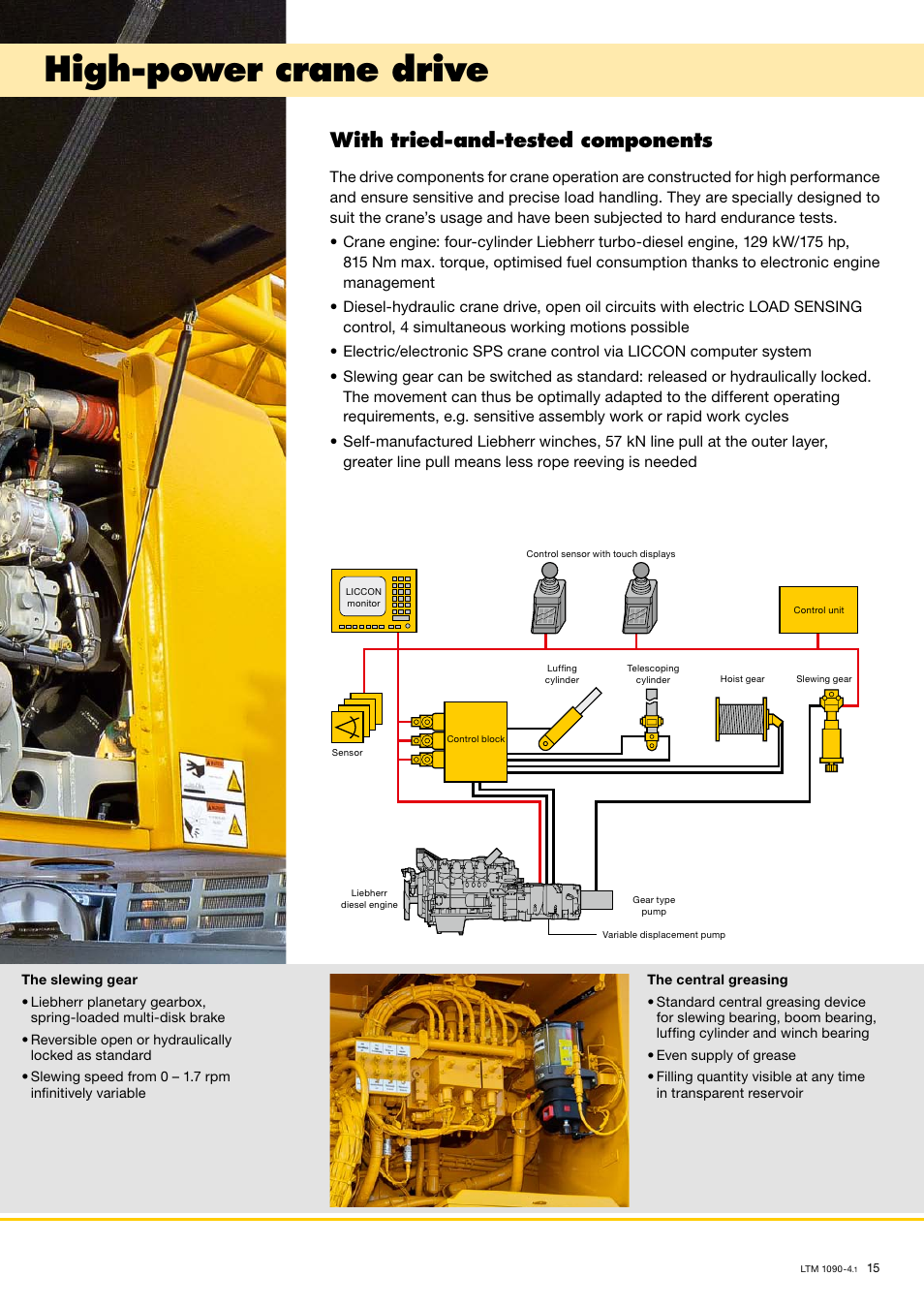 High-power crane drive, With tried-and-tested components | Liebherr LTM 1090-4.1 User Manual | Page 15 / 18