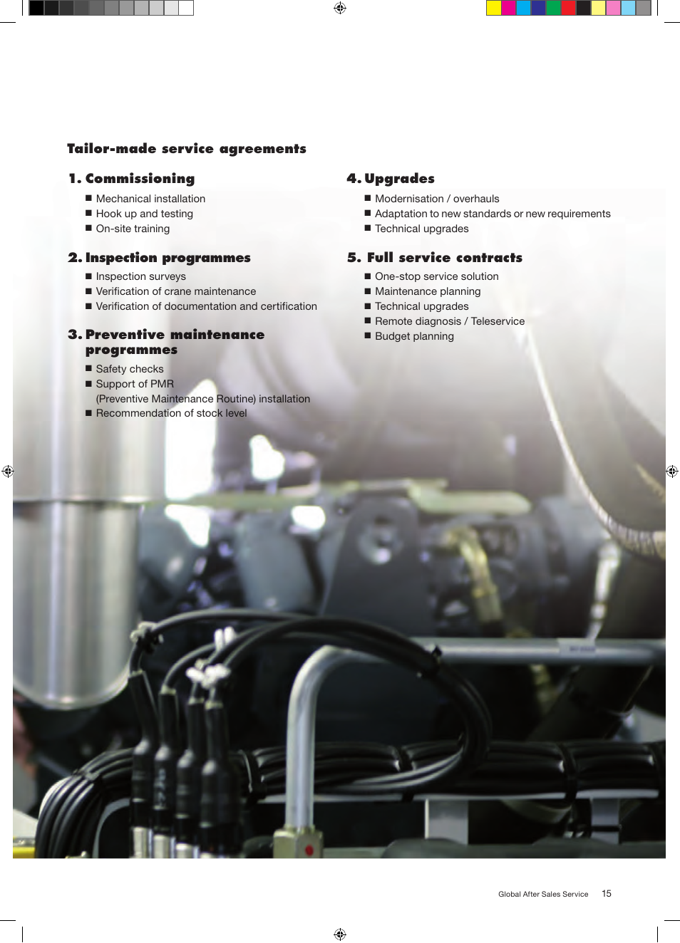 Tailor-made service agreements 1. commissioning, Inspection programmes, Preventive maintenance programmes | Upgrades, Full service contracts | Liebherr LHM 600 User Manual | Page 15 / 24