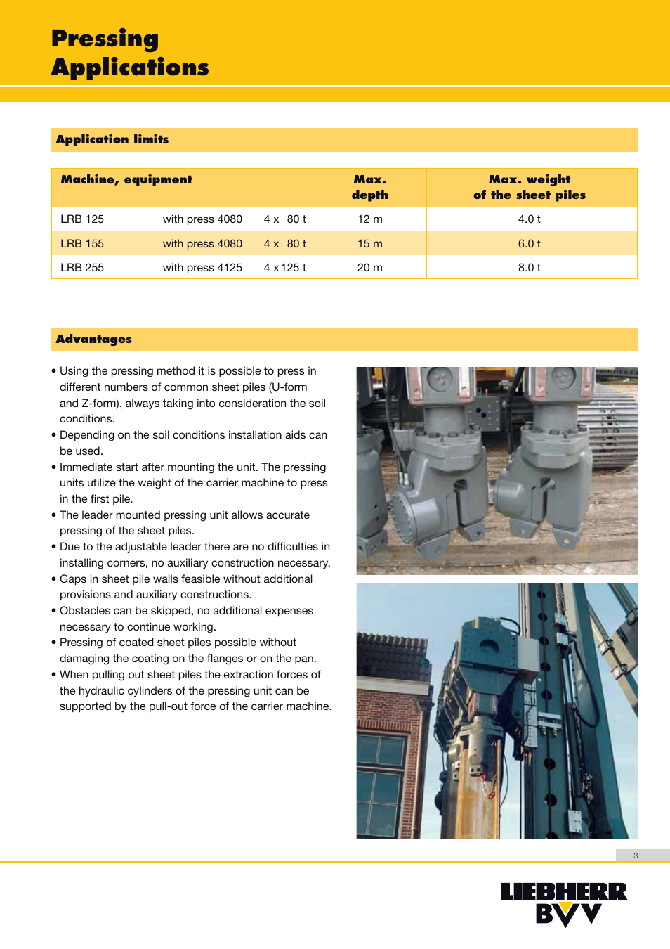 Pressing applications | Liebherr LRB 155 User Manual | Page 3 / 8