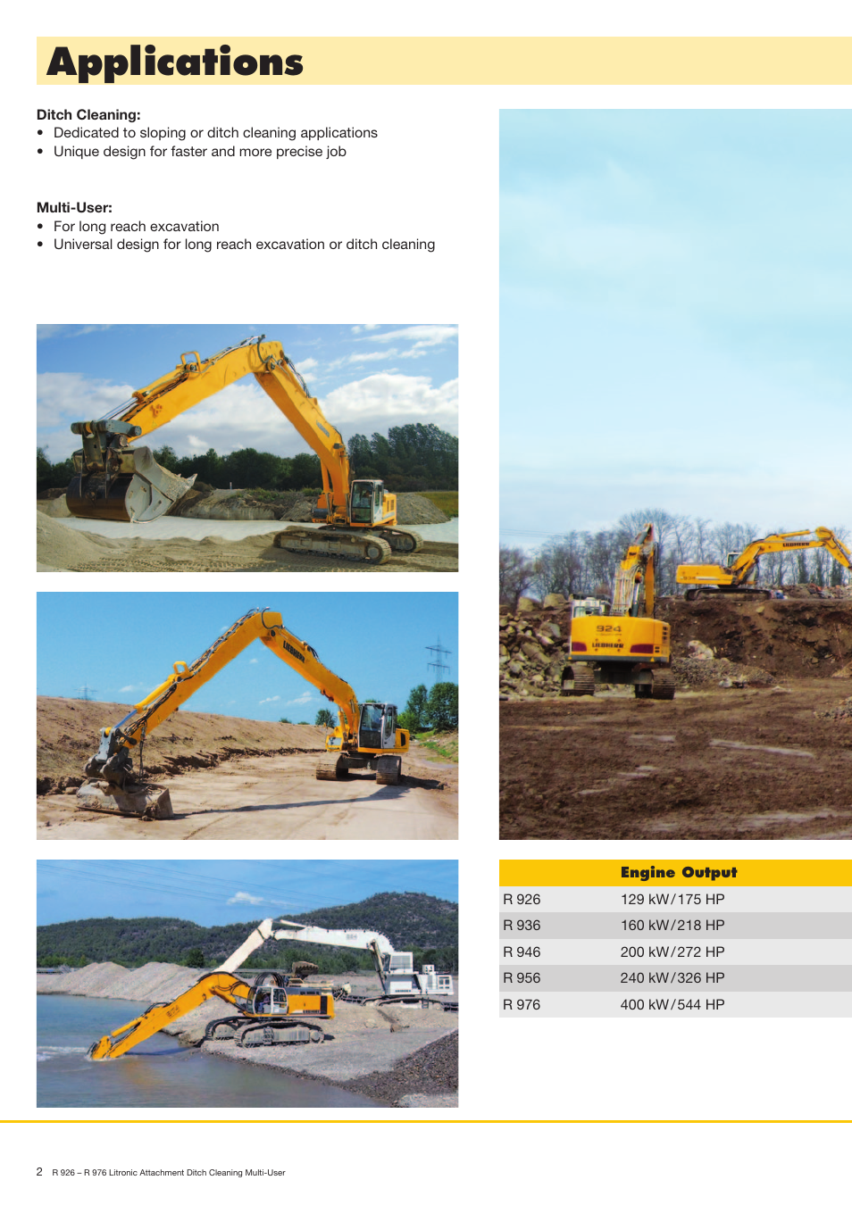 Applications | Liebherr R 936 User Manual | Page 2 / 24