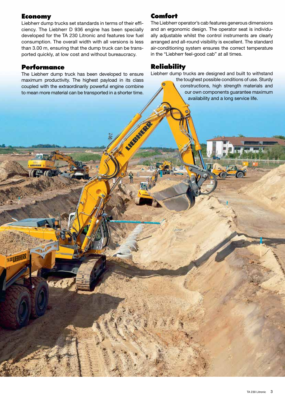 Economy, Performance, Comfort | Reliability | Liebherr TA 230 Litronic User Manual | Page 3 / 16