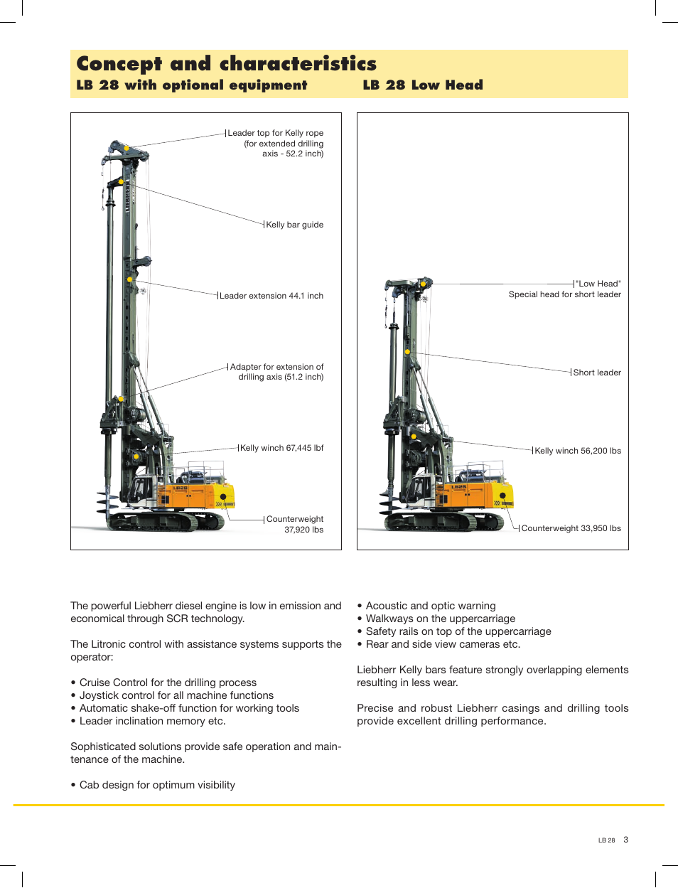 Concept and characteristics, Lb 28 with optional equipment lb 28 low head | Liebherr LB 28 User Manual | Page 3 / 16
