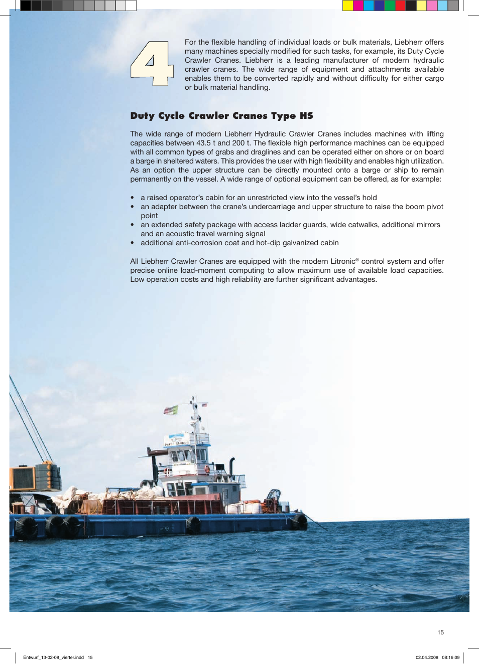 Duty cycle crawler cranes type hs | Liebherr Type MPG User Manual | Page 15 / 16