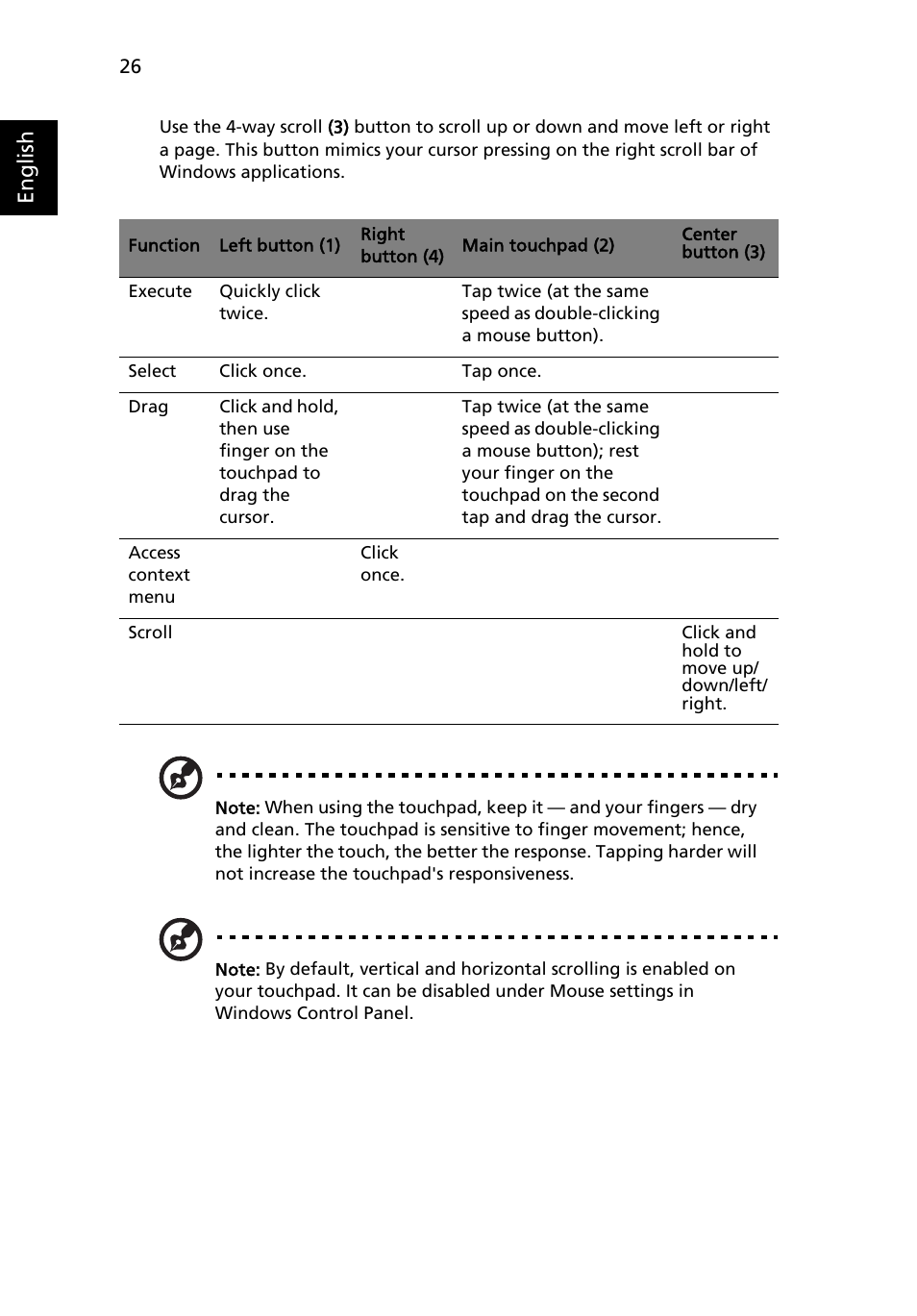English | Acer 5050 User Manual | Page 44 / 108