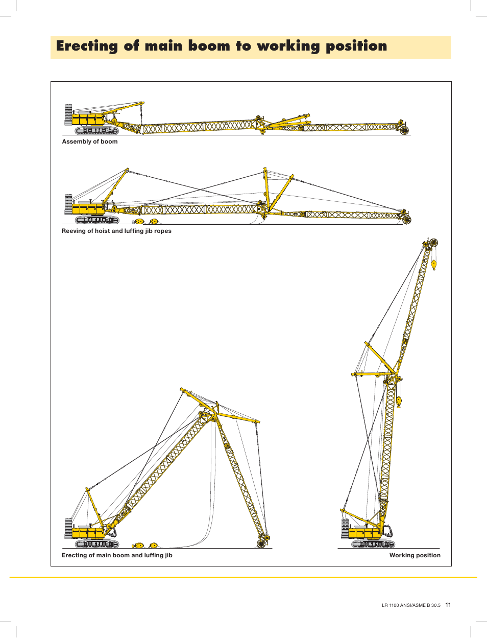 Erecting of main boom to working position | Liebherr LR 1100 User Manual | Page 11 / 32