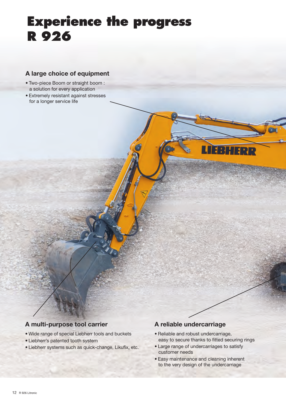 Experience the progress r 926 | Liebherr R 926 User Manual | Page 12 / 28