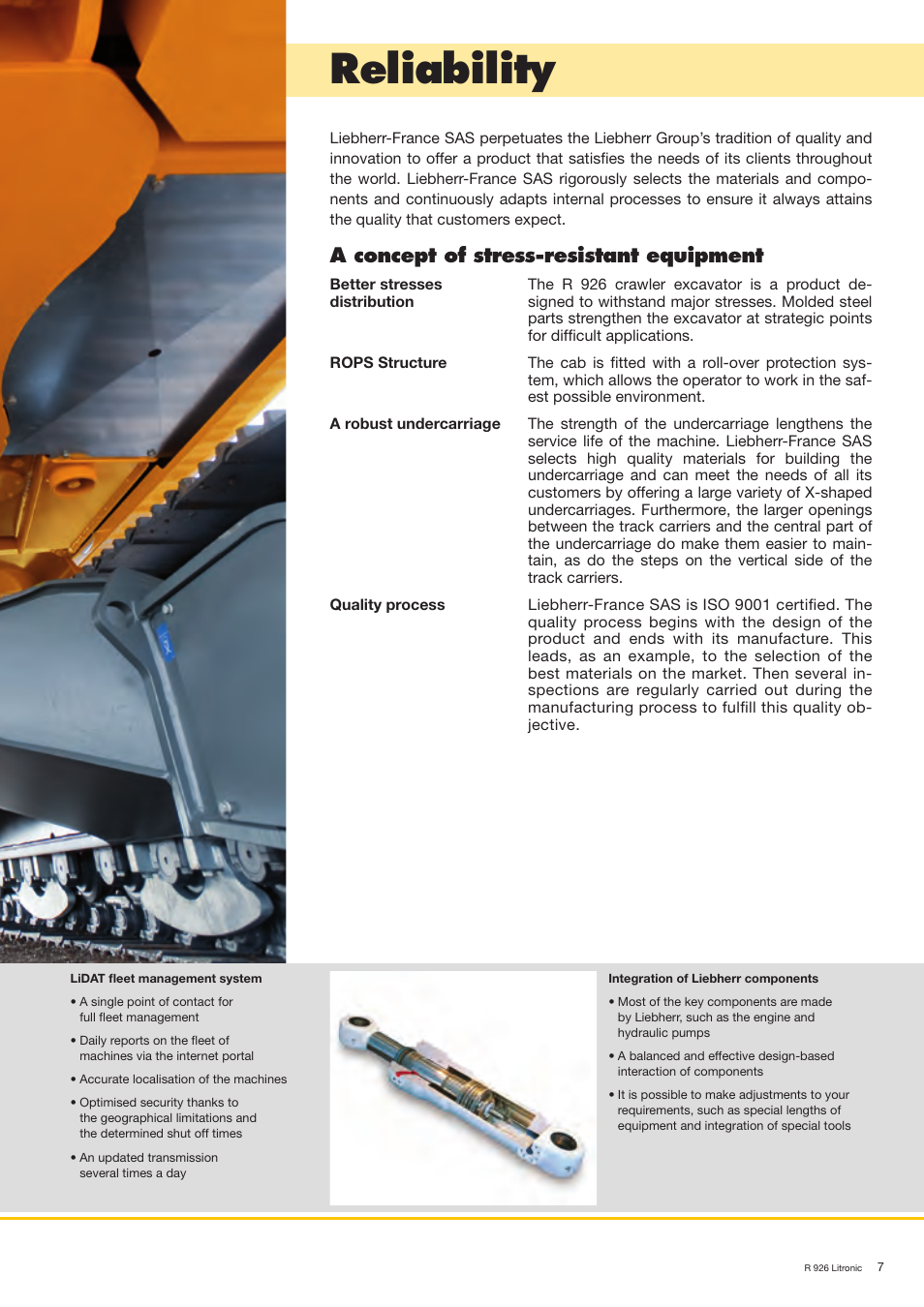 Reliability, A concept of stress-resistant equipment | Liebherr R 926 User Manual | Page 7 / 28