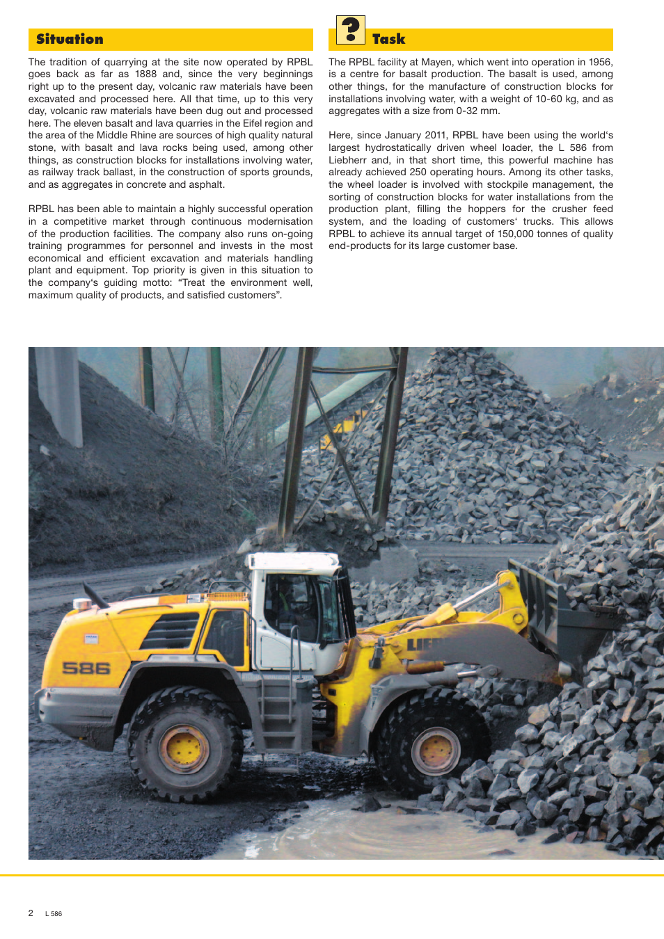 Situation, Task | Liebherr L 586 User Manual | Page 2 / 4