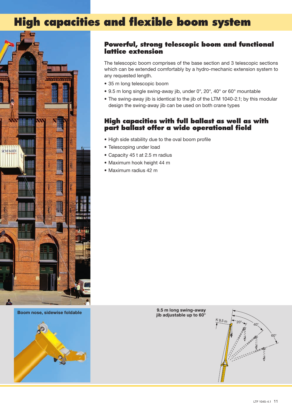 High capacities and flexible boom system | Liebherr LTF 1045-4.1 User Manual | Page 11 / 16