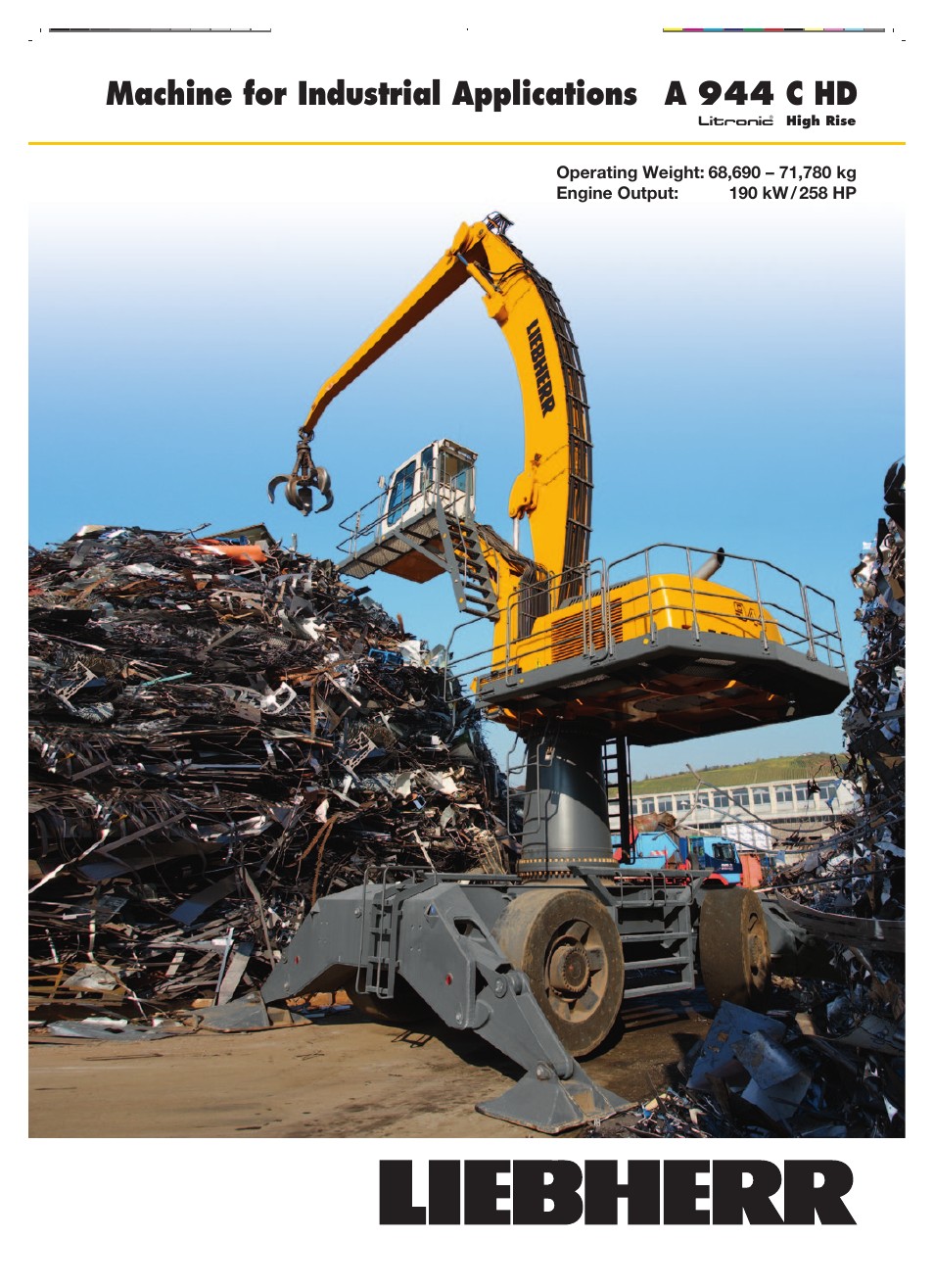 Liebherr A 944 C HD Litronic High Rise Material Handler User Manual | 14 pages