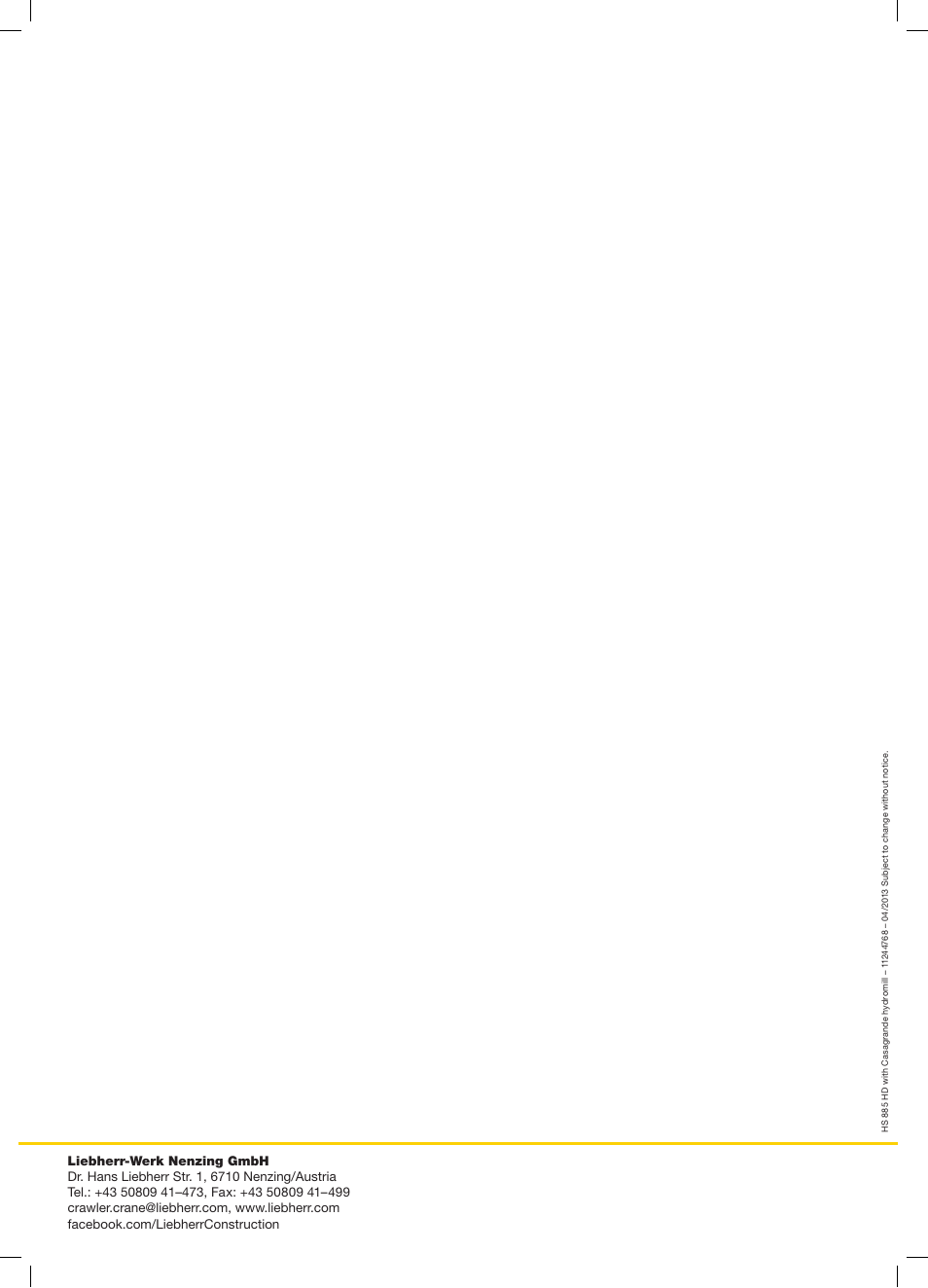 Liebherr HS 885 HD Litronic User Manual | Page 8 / 8