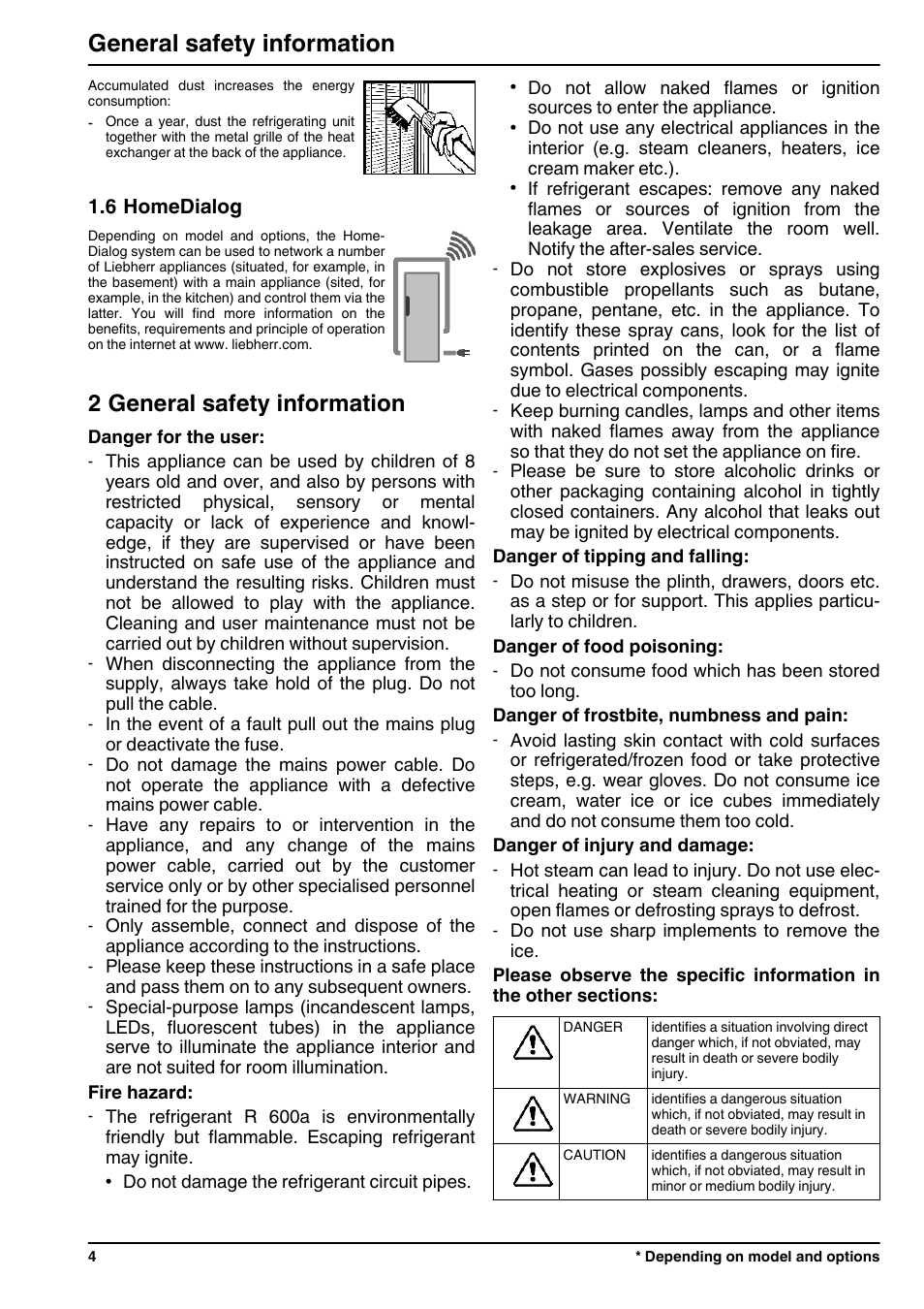 6homedialog, 2general safety information, 2 general safety information | General safety information | Liebherr KBes 4260 Premium BioFresh User Manual | Page 4 / 16