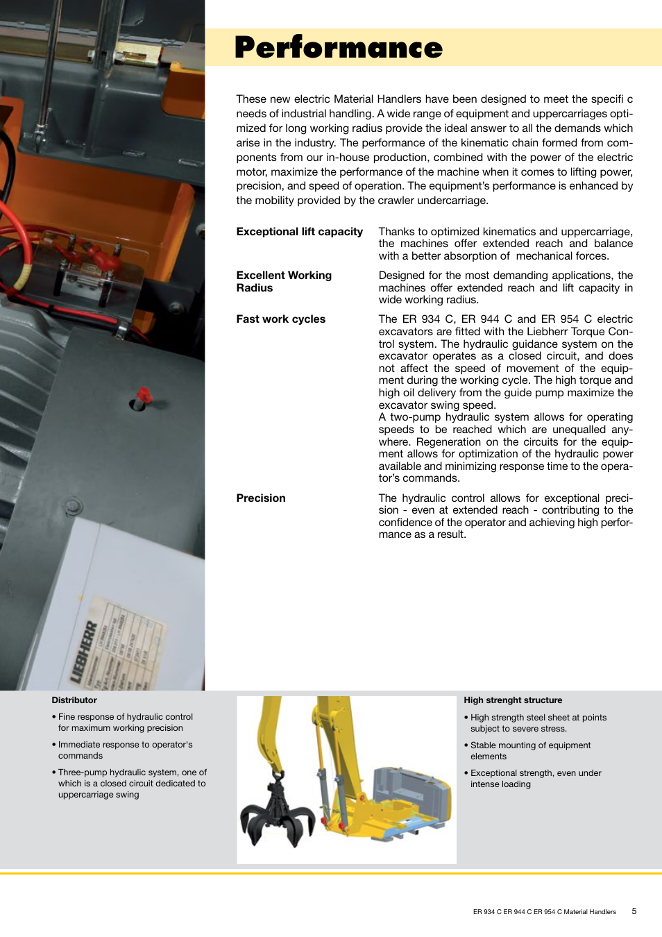 Performance | Liebherr ER 954 C Material Handler User Manual | Page 5 / 36