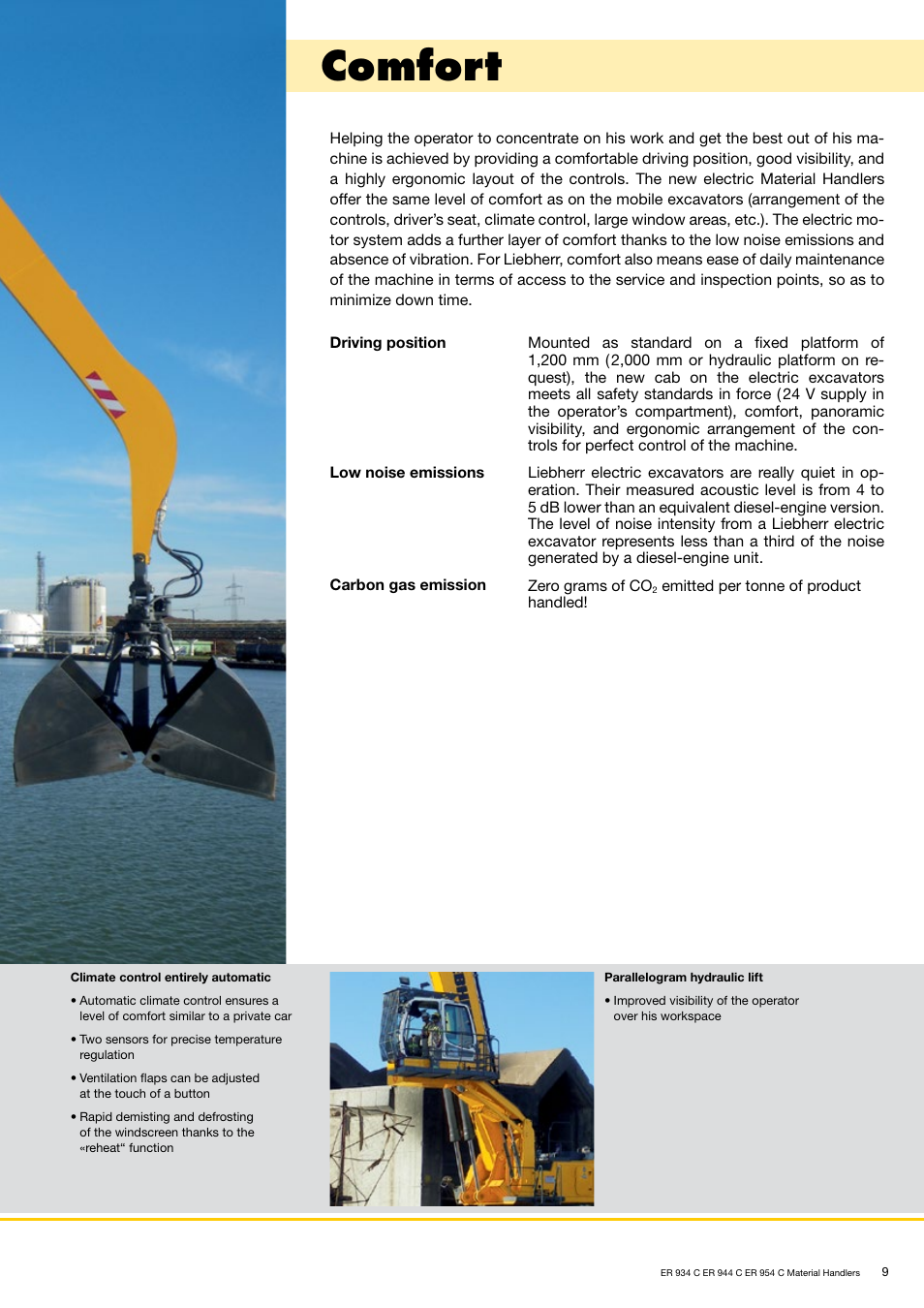 Comfort | Liebherr ER 954 C Material Handler User Manual | Page 9 / 36