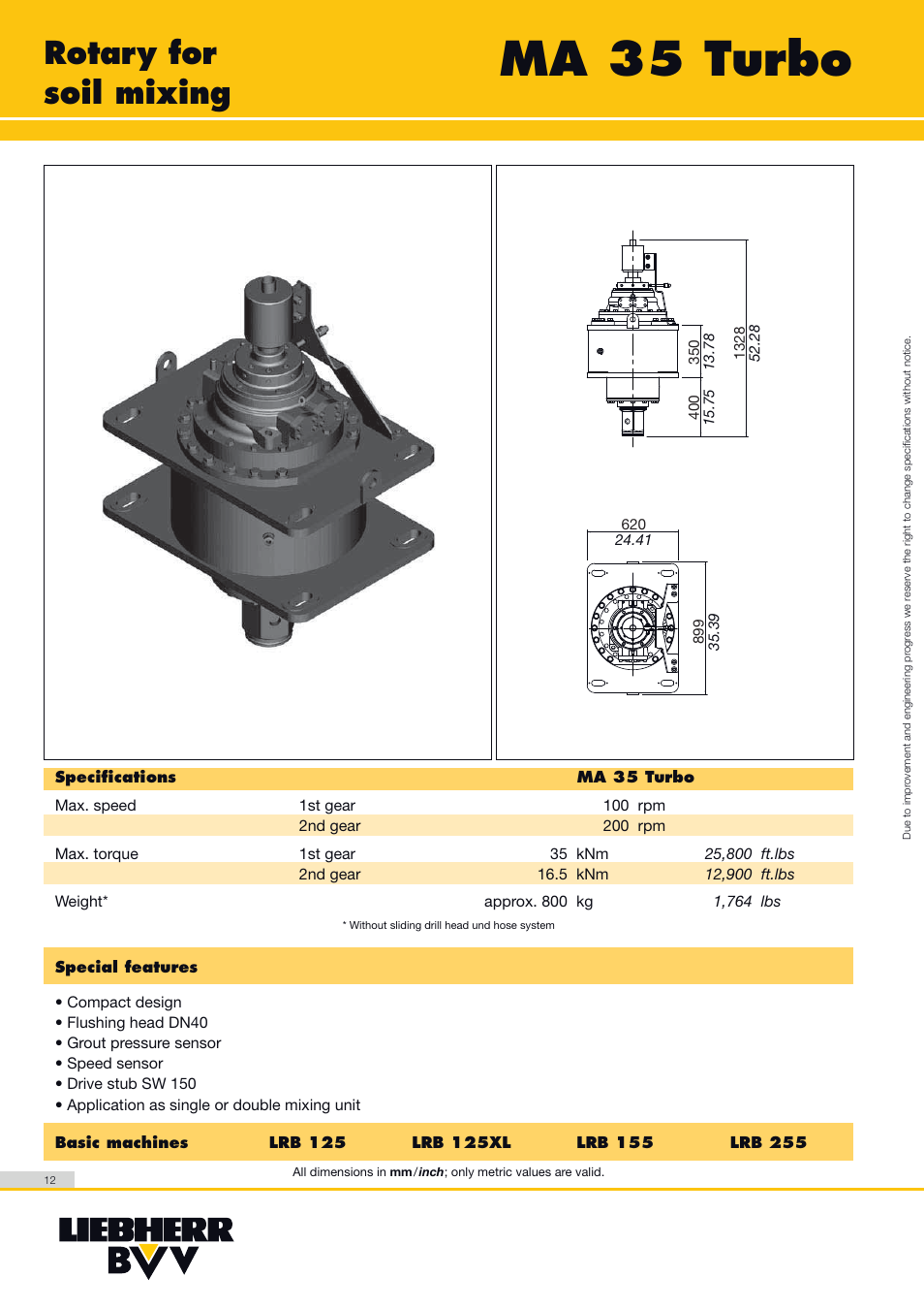 Ma 35 turbo, Rotary for soil mixing | Liebherr LRB 255 User Manual | Page 12 / 16