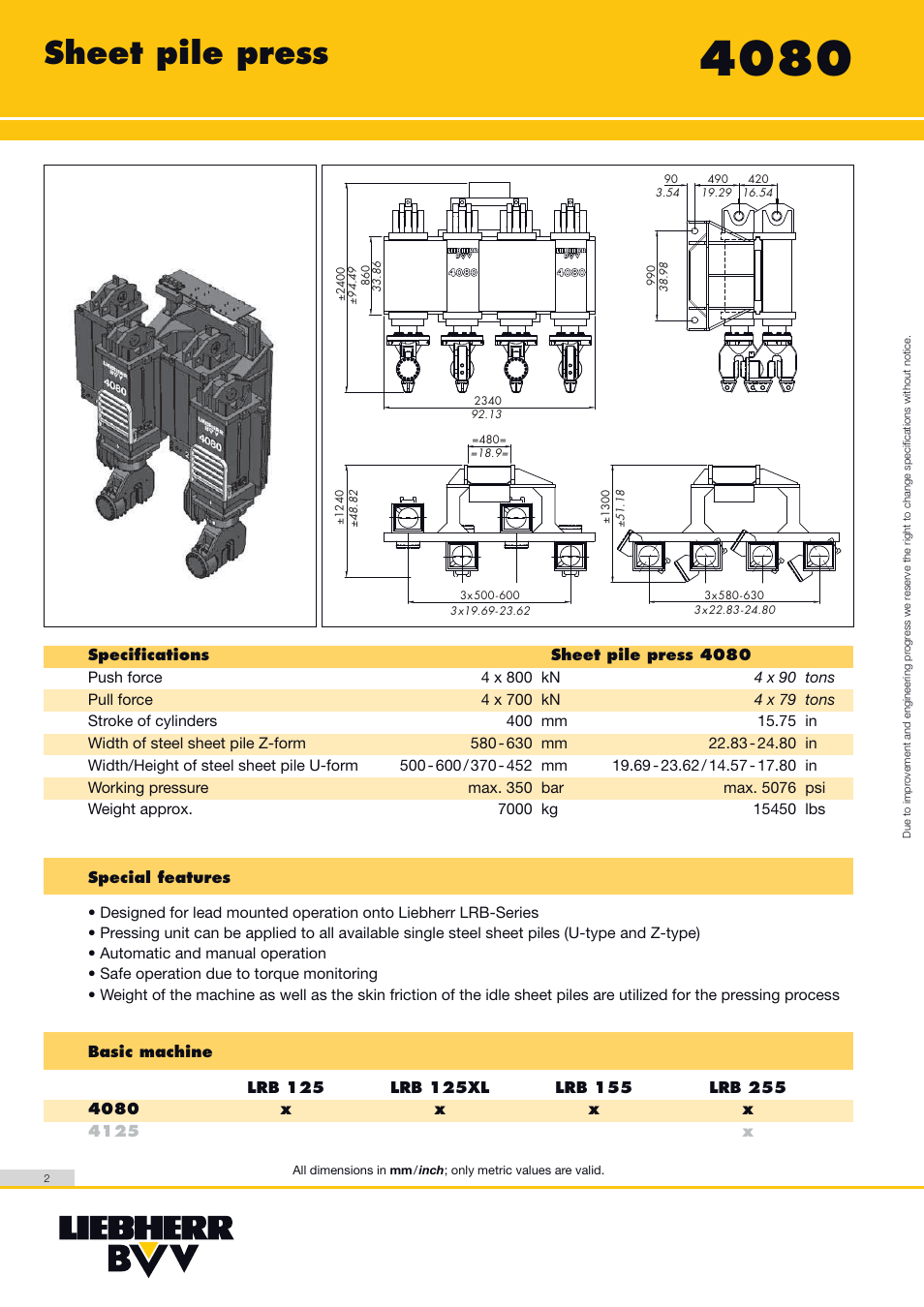 Sheet pile press | Liebherr LRB 125 XL User Manual | Page 2 / 4