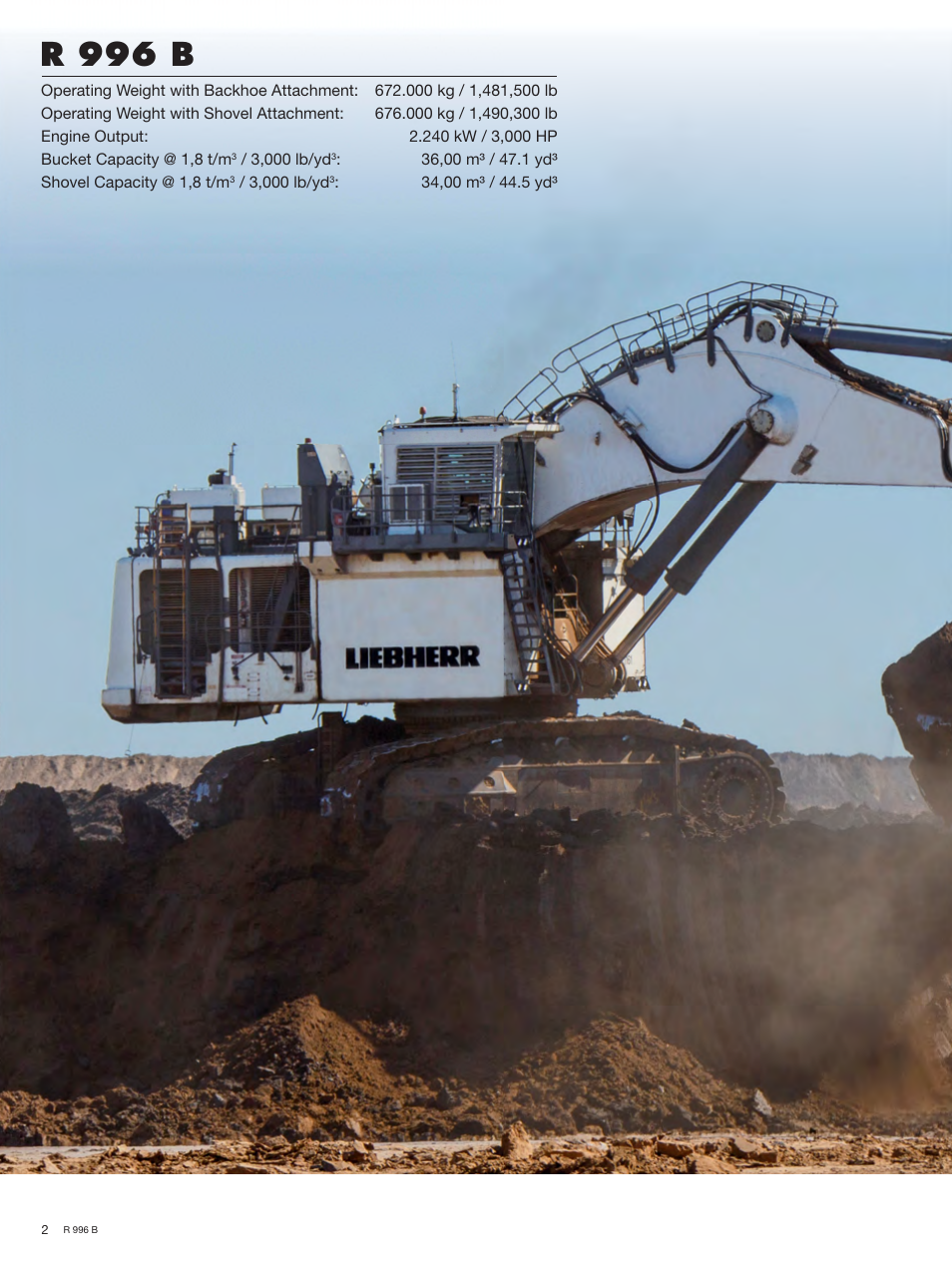 R 996 b | Liebherr R 996 B User Manual | Page 2 / 22