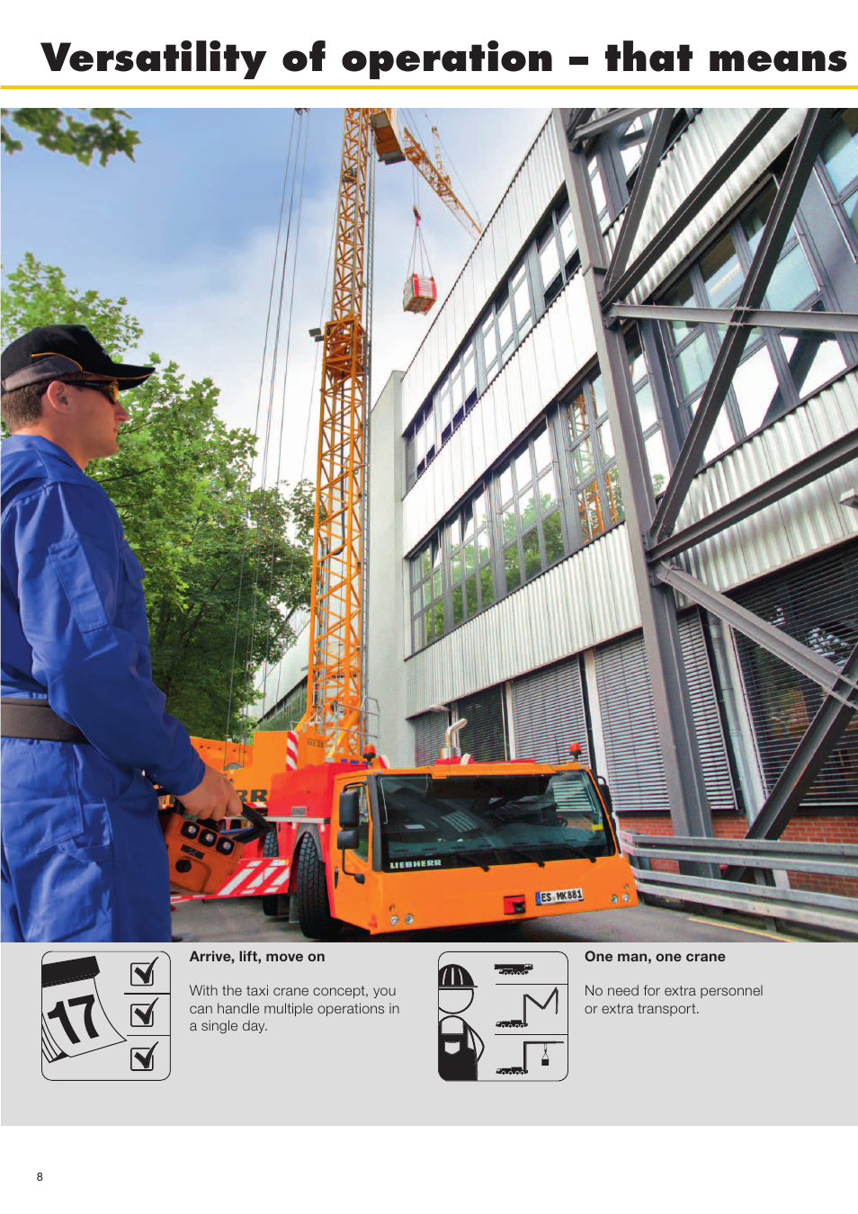 Versatility of operation – that means | Liebherr MK 88 User Manual | Page 8 / 36