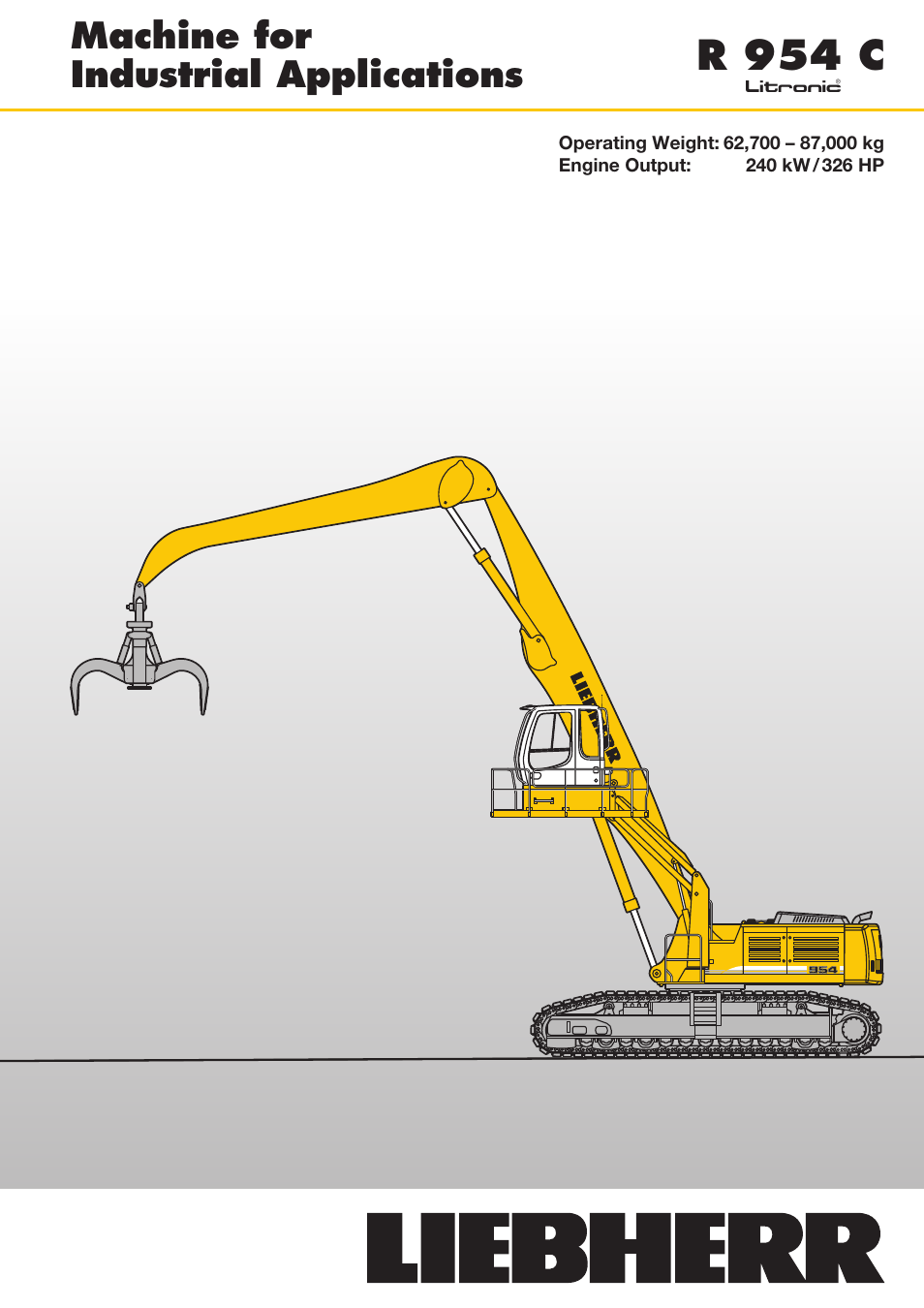 Liebherr R 954 C Litronic Material Handler User Manual | 32 pages