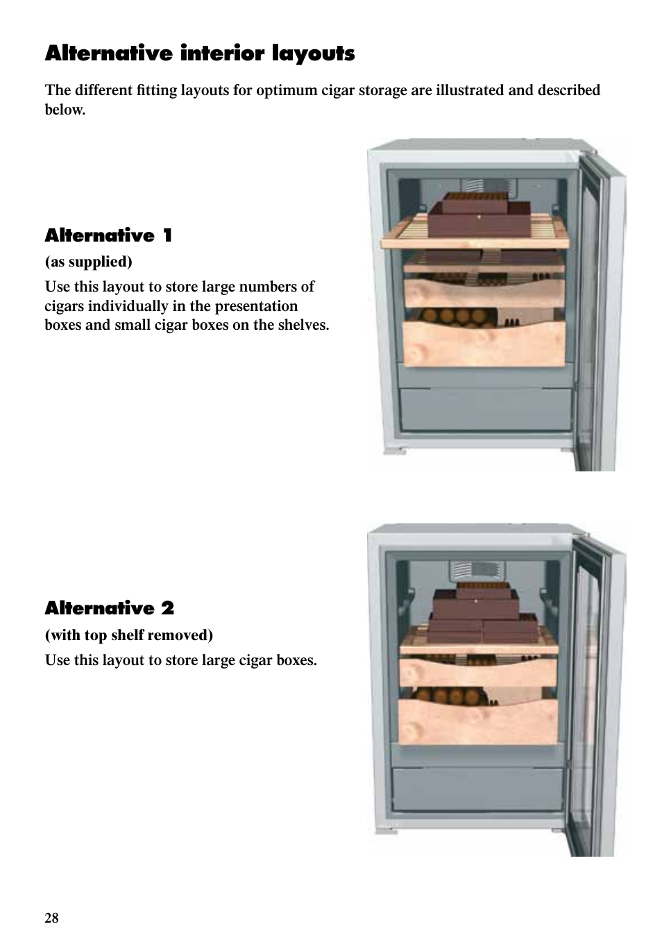 Alternative interior layouts | Liebherr ZKes 453 Humidor User Manual | Page 12 / 17