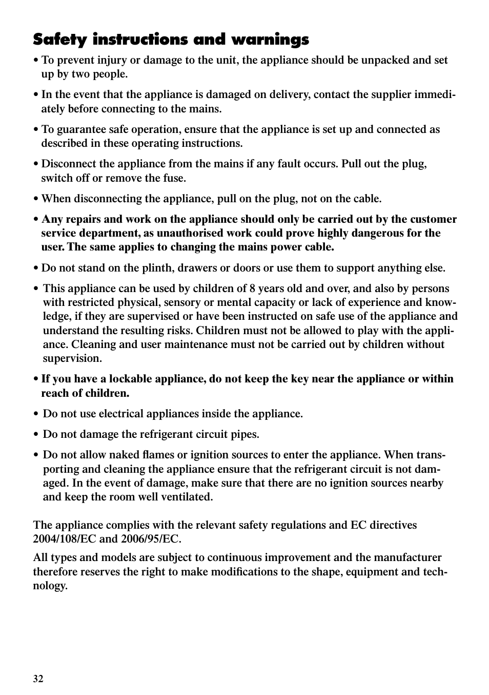 Safety instructions and warnings | Liebherr ZKes 453 Humidor User Manual | Page 16 / 17