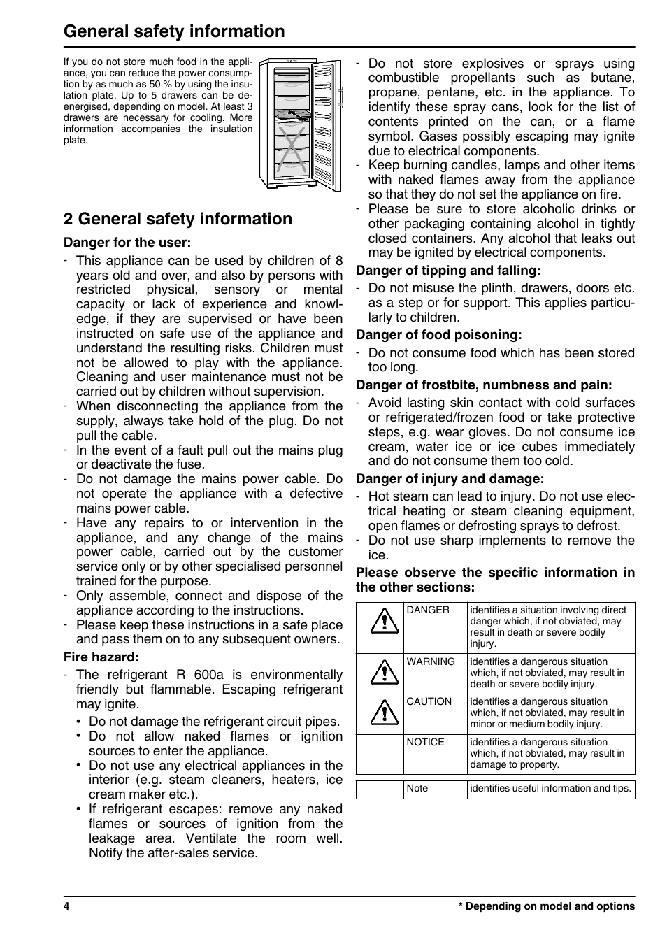 2general safety information, 2 general safety information, General safety information | Liebherr GN 2723 Comfort NoFrost User Manual | Page 4 / 14