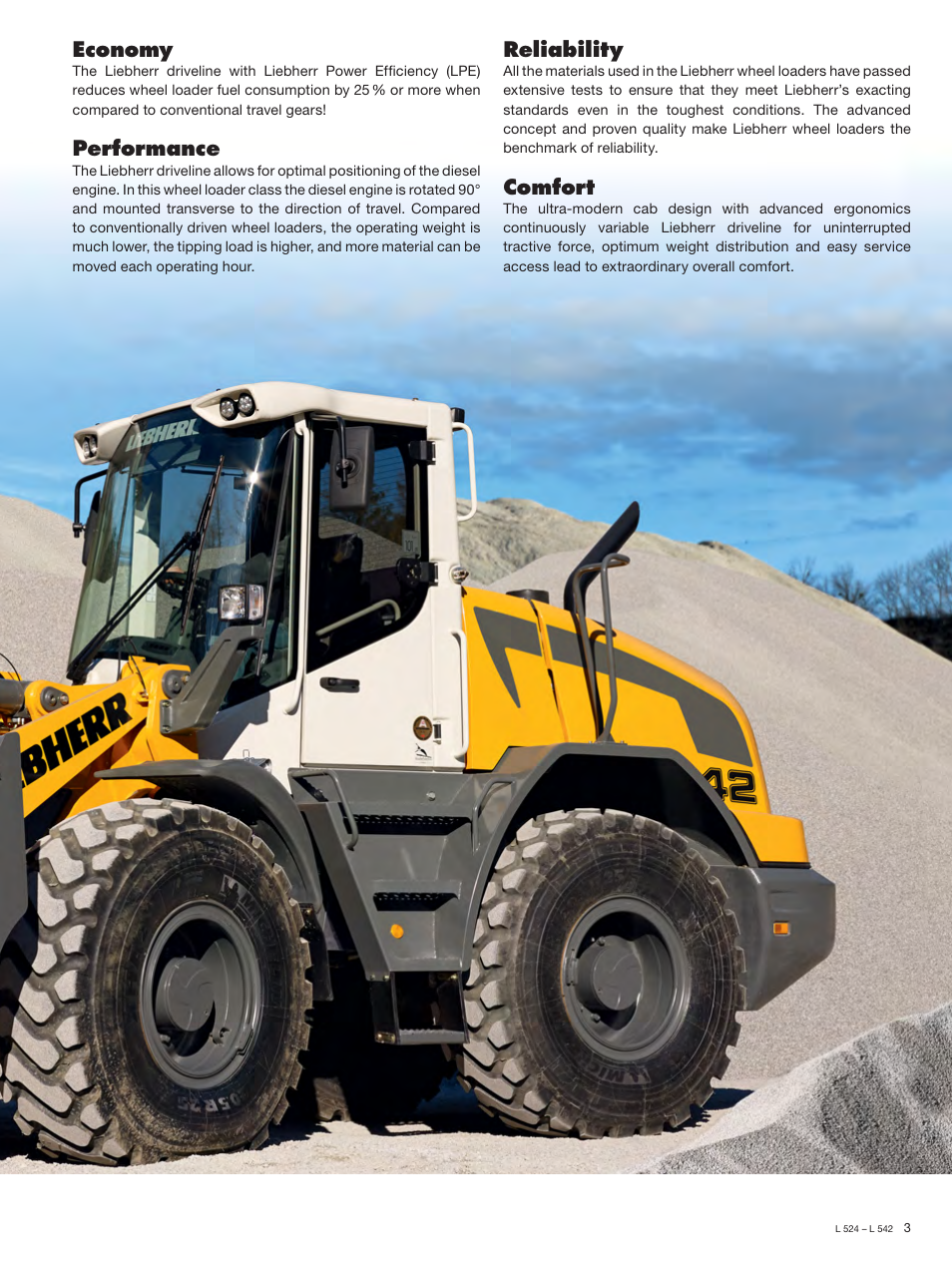 Economy, Performance, Reliability | Comfort | Liebherr L 538 User Manual | Page 3 / 26