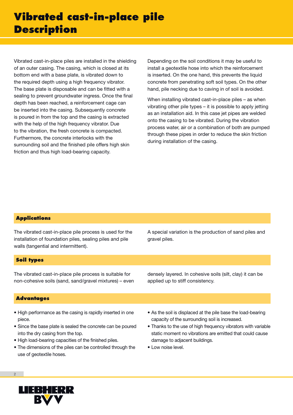 Vibrated cast-in-place pile description | Liebherr LRB 125 XL User Manual | Page 2 / 8