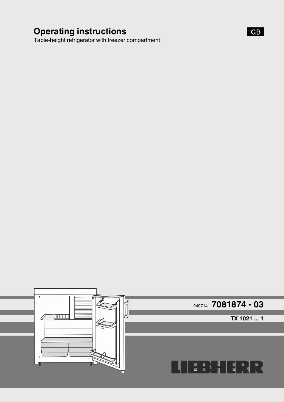 Liebherr TX 1021 Comfort User Manual | 10 pages