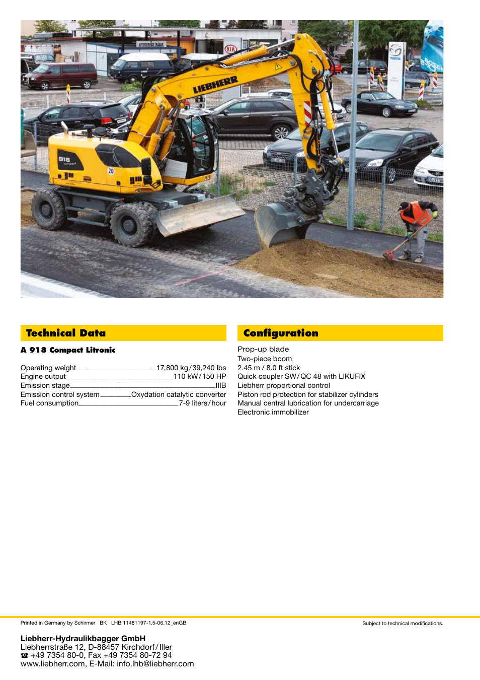Technical data configuration | Liebherr Tilt-rotator User Manual | Page 4 / 4