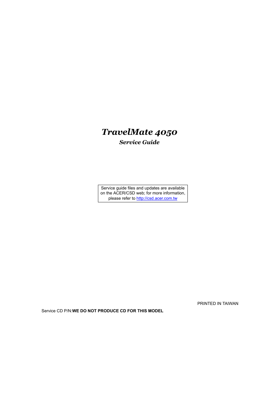 Acer TRAVELMATE TravelMate 4050 User Manual | 90 pages