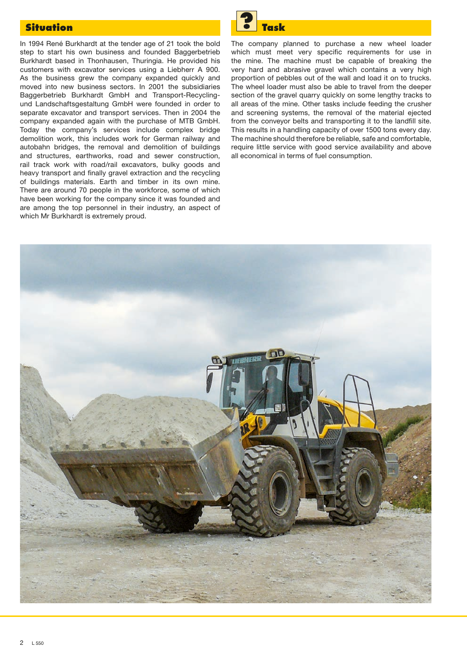 Situation, Task | Liebherr L 550 User Manual | Page 2 / 4