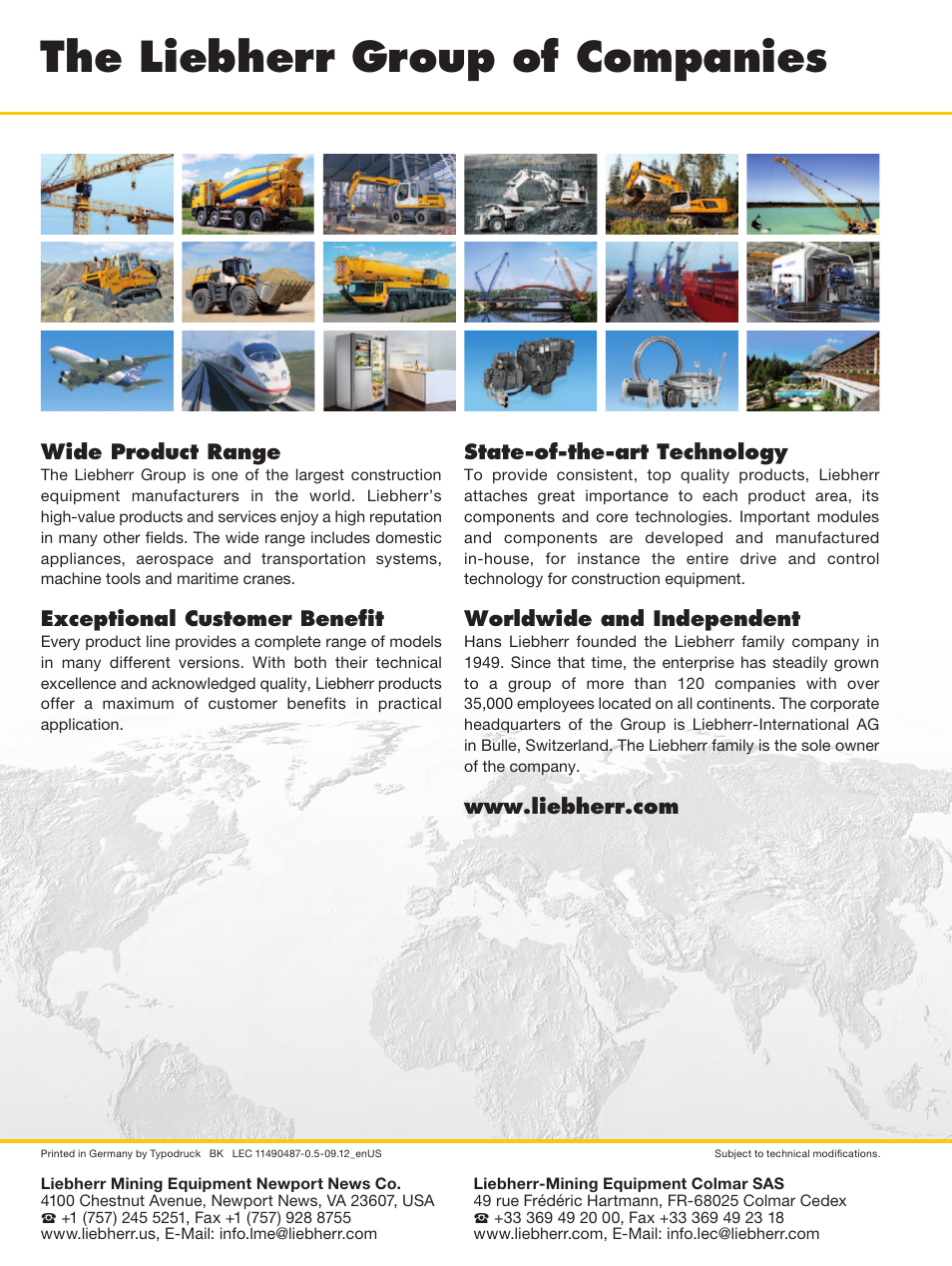 The liebherr group of companies | Liebherr R 9800 User Manual | Page 4 / 4