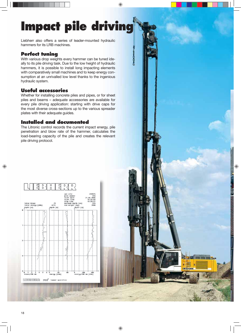 Spezial_gb_montage 18.pdf, Impact pile driving, Perfect tuning | Useful accessories, Installed and documented | Liebherr LRB 125 XL User Manual | Page 18 / 32