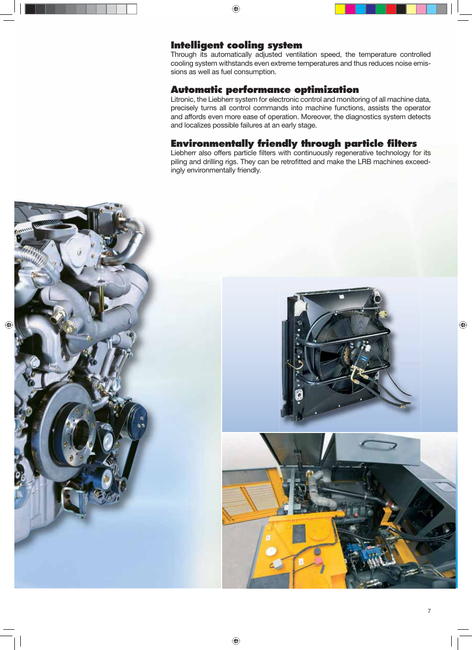 Spezial_gb_montage 7.pdf, Intelligent cooling system, Automatic performance optimization | Environmentally friendly through particle filters | Liebherr LRB 125 XL User Manual | Page 7 / 32