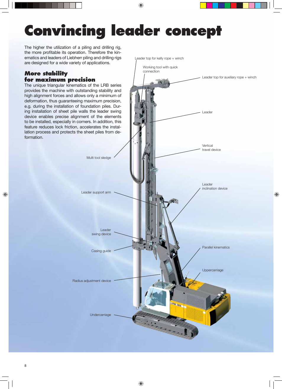 Spezial_gb_montage 8.pdf, Convincing leader concept, More stability for maximum precision | Liebherr LRB 125 XL User Manual | Page 8 / 32