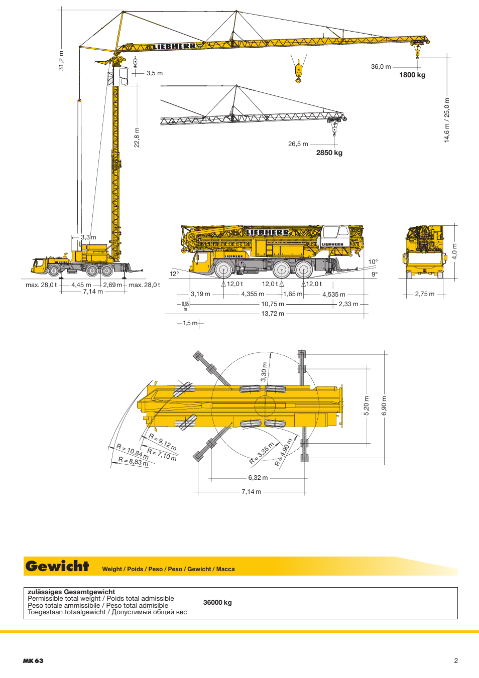 Gewicht | Liebherr MK 63 User Manual | Page 2 / 12
