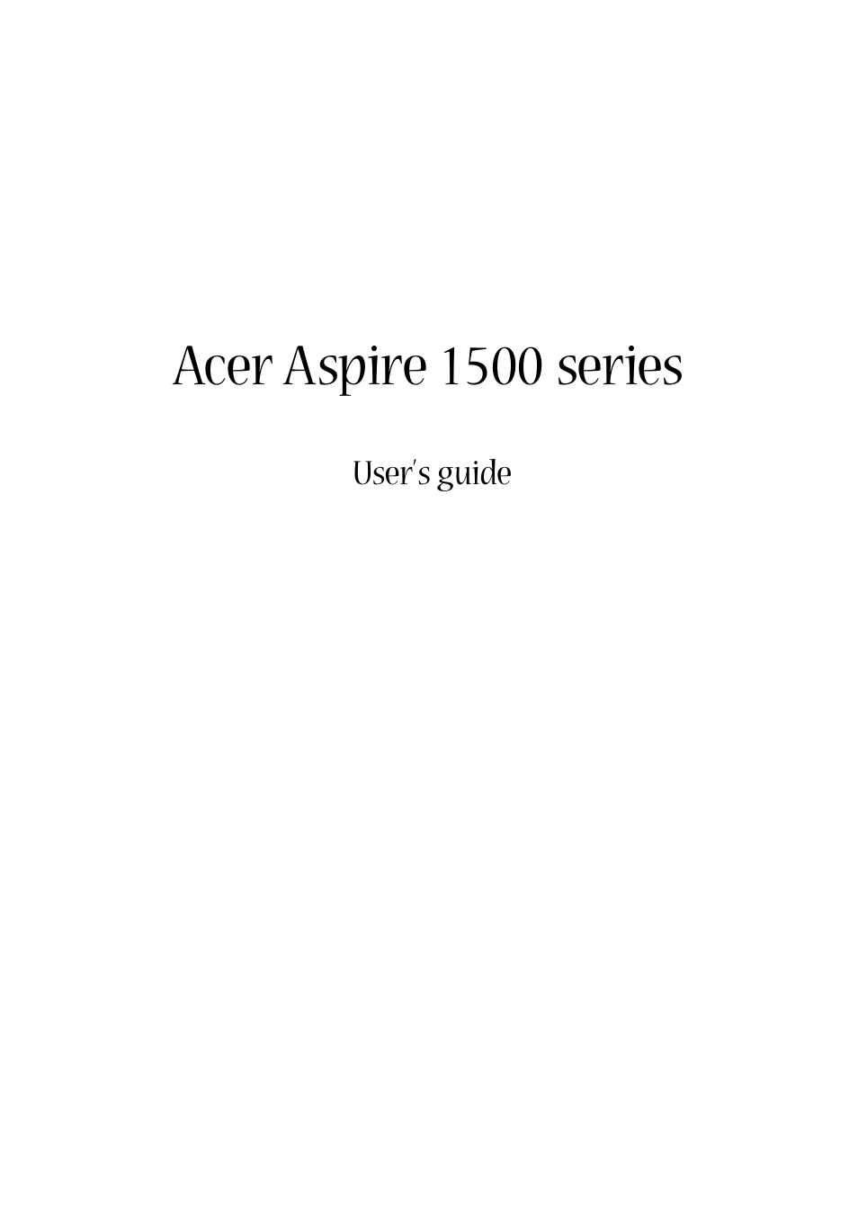 Acer 1500 User Manual | 96 pages