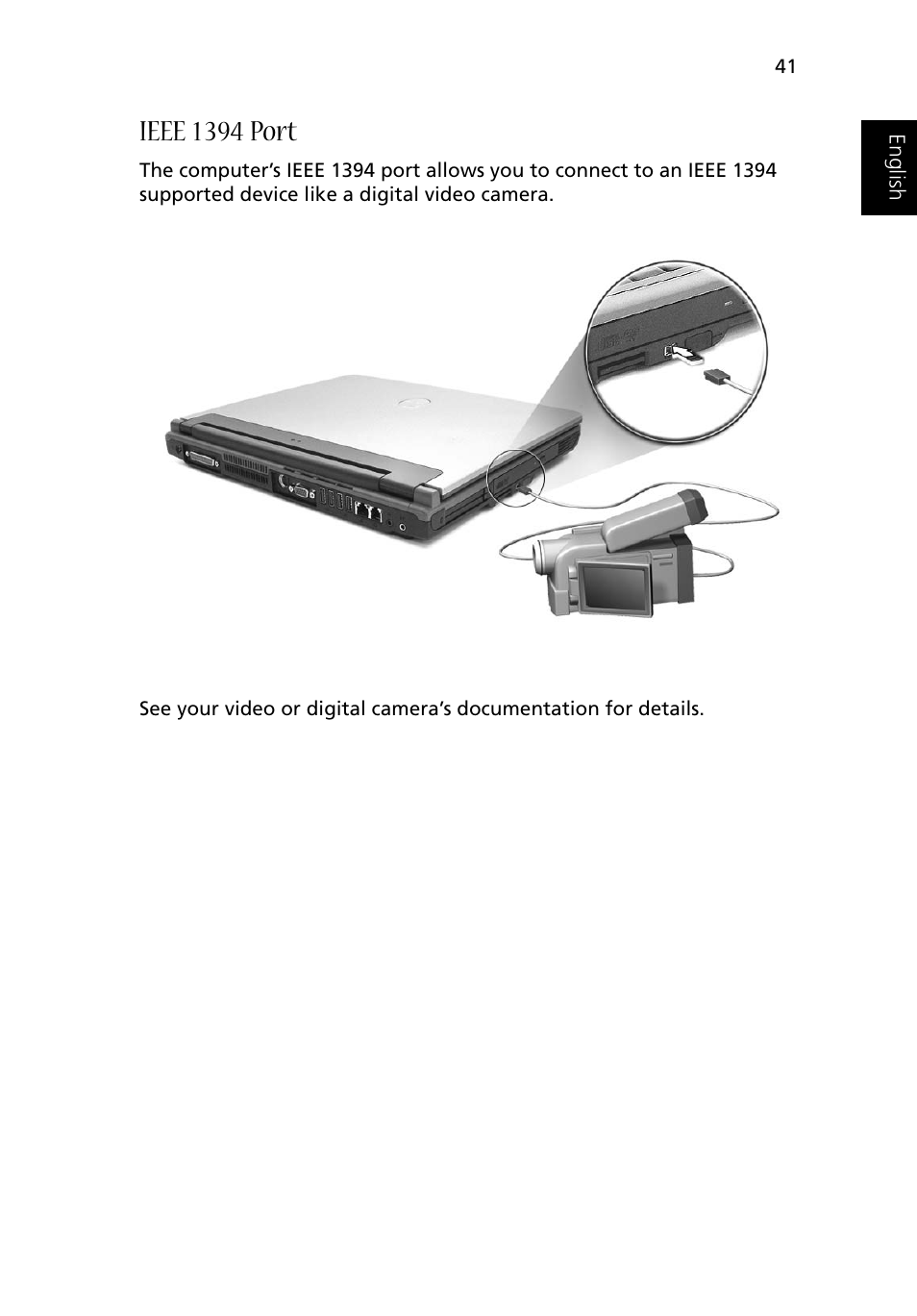 Ieee 1394 port | Acer 1500 User Manual | Page 51 / 96