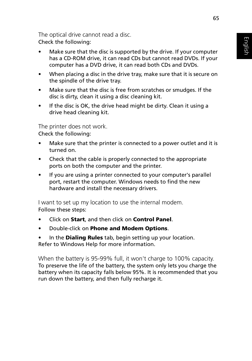 Acer 1500 User Manual | Page 75 / 96