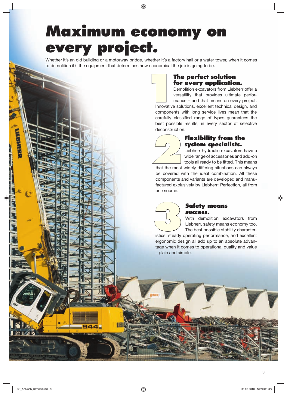 Maximum economy on every project | Liebherr R 954 C Litronic Demolition User Manual | Page 3 / 16