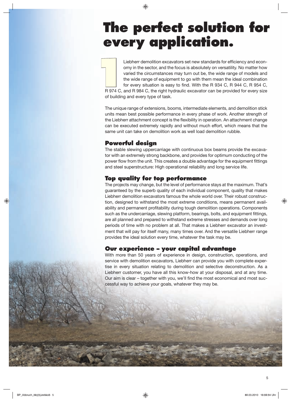 The perfect solution for every application | Liebherr R 954 C Litronic Demolition User Manual | Page 5 / 16
