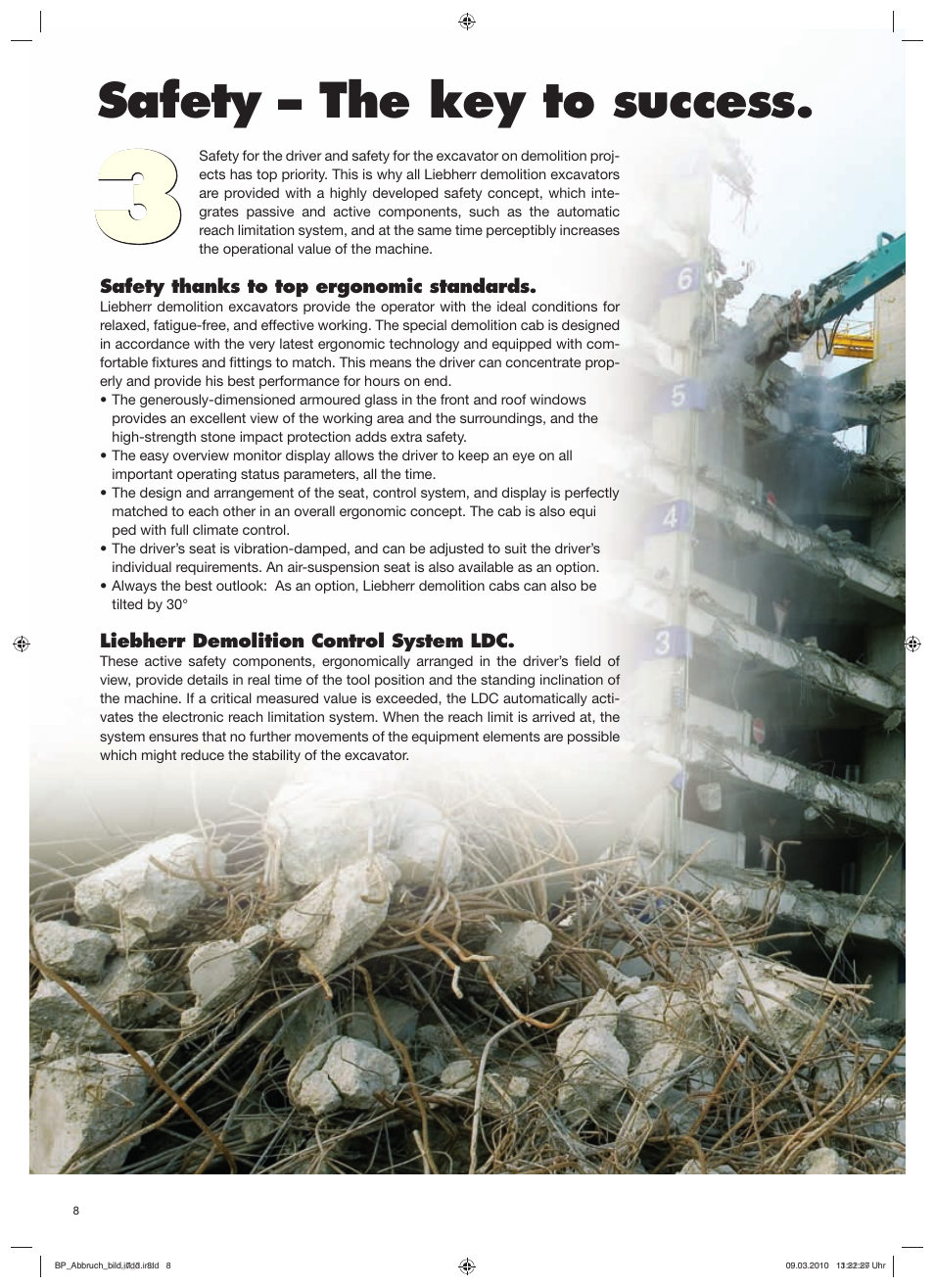 Safety – the key to success | Liebherr R 954 C Litronic Demolition User Manual | Page 8 / 16