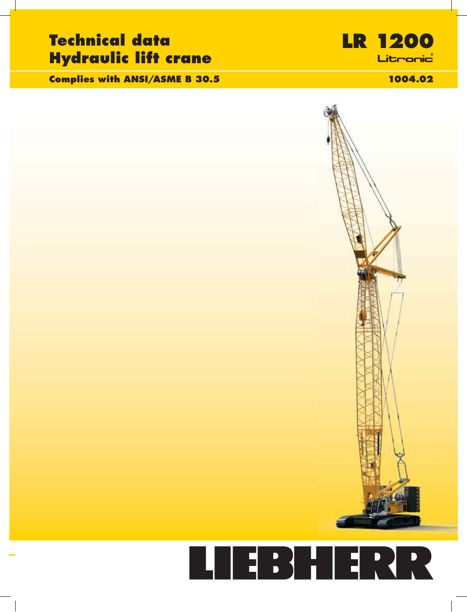 Liebherr LR1200 SX Litronic User Manual | 24 pages