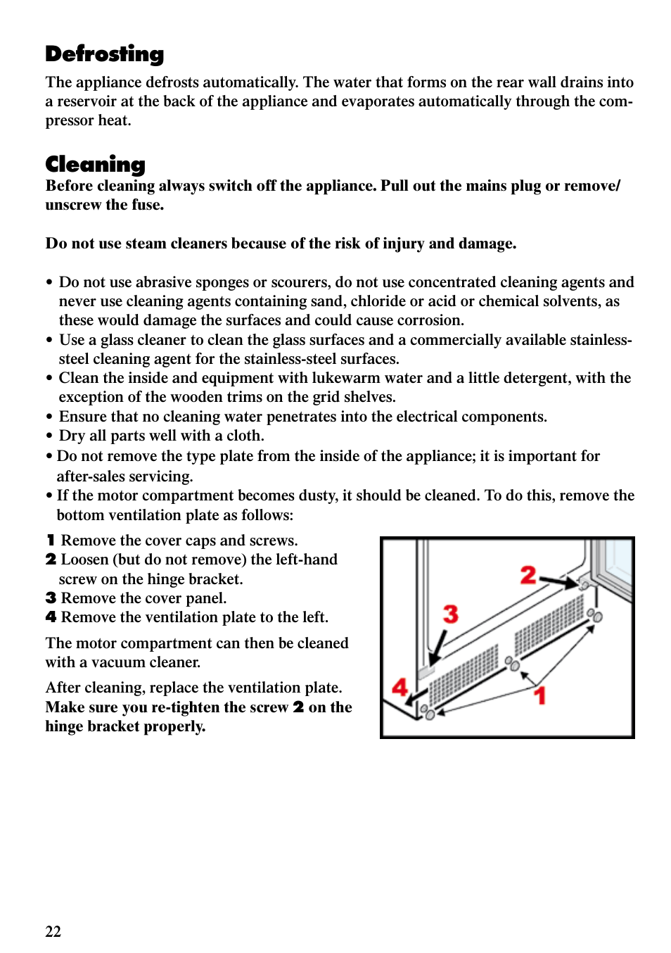 Defrosting, Cleaning | Liebherr WTes 1753 Vinidor User Manual | Page 10 / 13