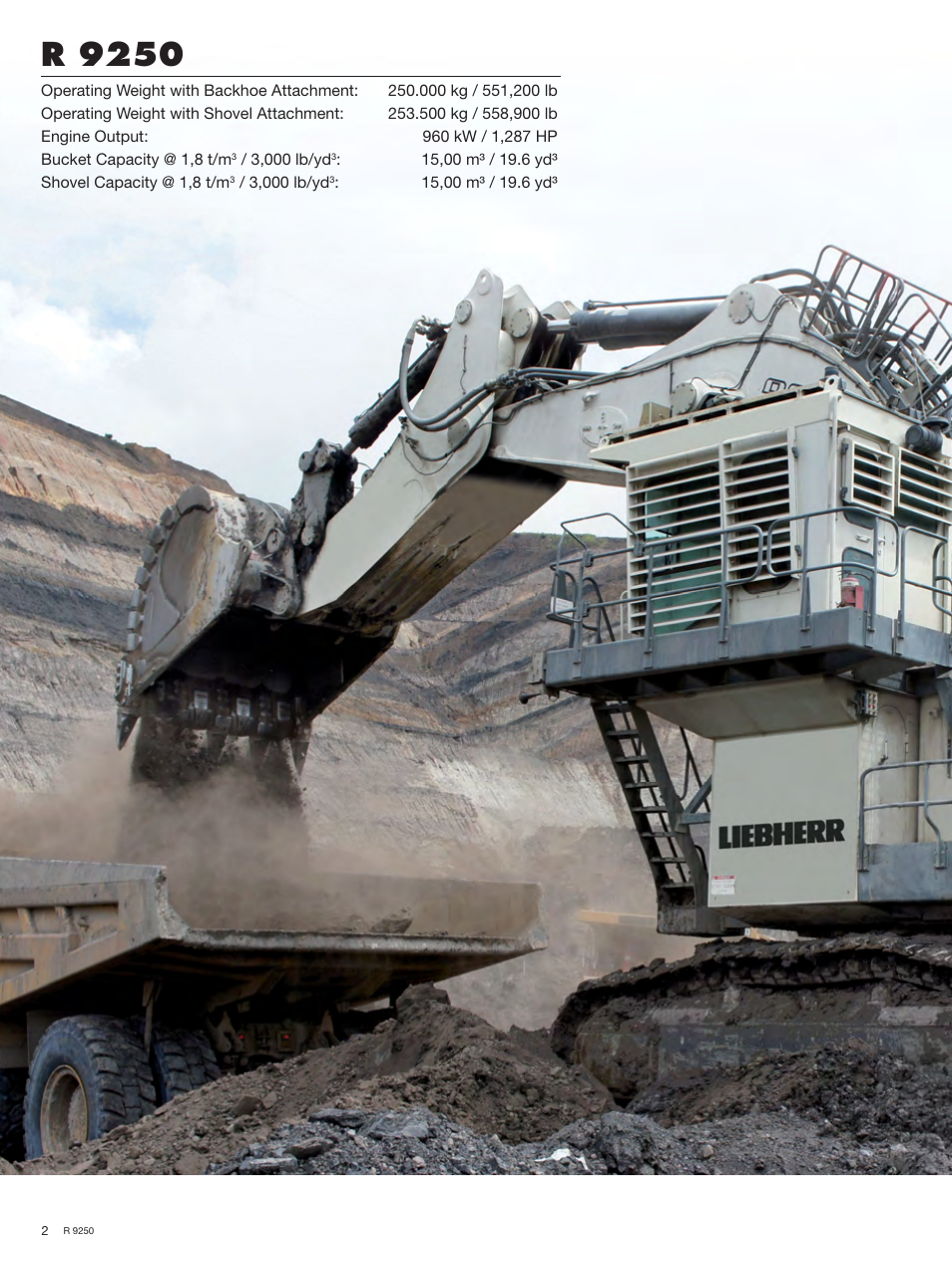 R 9250 | Liebherr R 9250 User Manual | Page 2 / 22