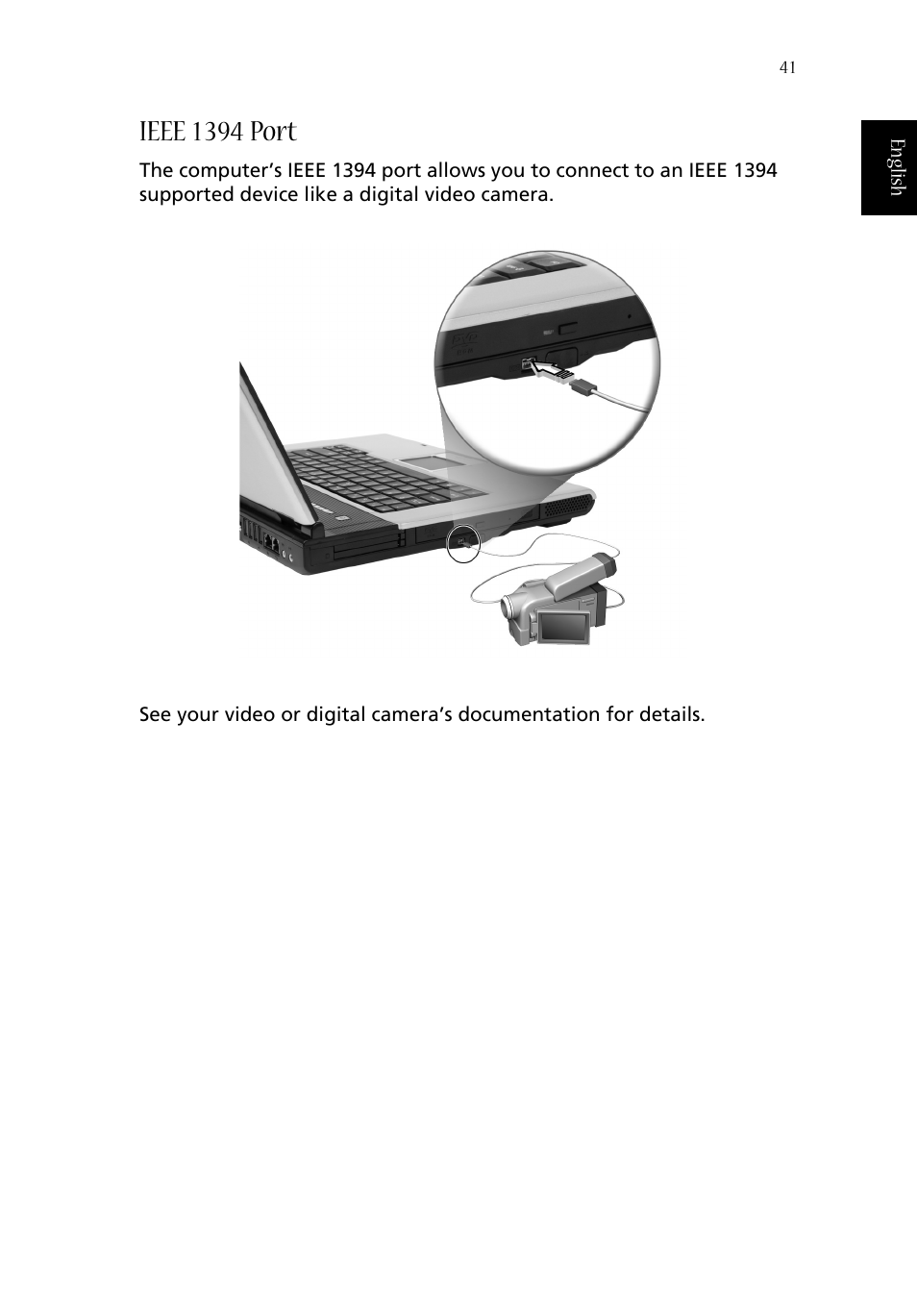 Ieee 1394 port | Acer 1360 User Manual | Page 51 / 104