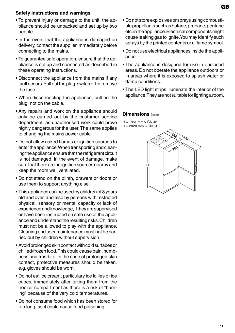 Liebherr CN 5113 Comfort NoFrost User Manual | Page 3 / 9