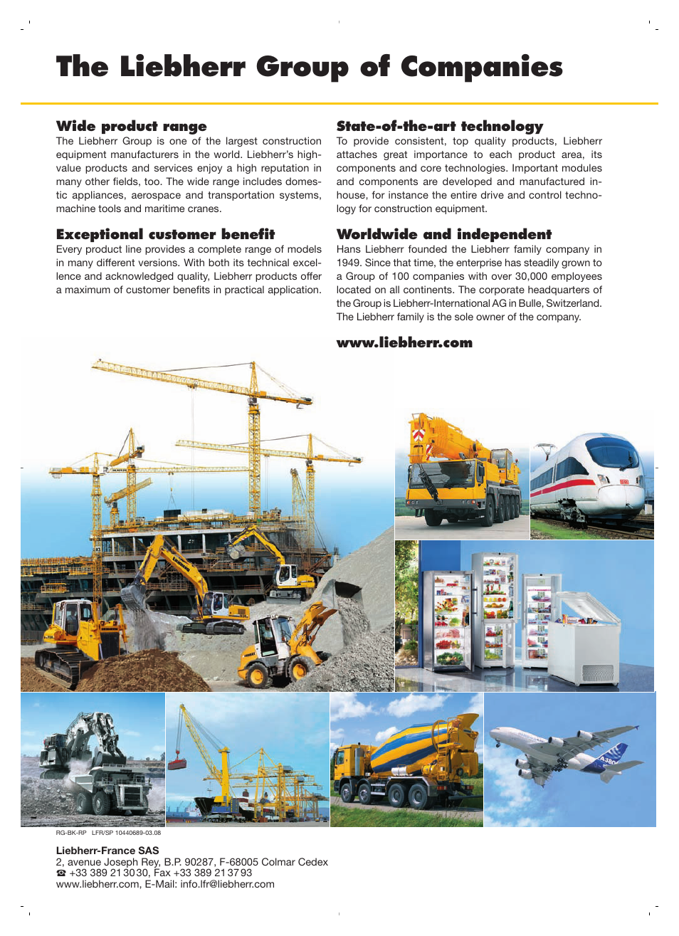 The liebherr group of companies | Liebherr R 9350 User Manual | Page 12 / 12
